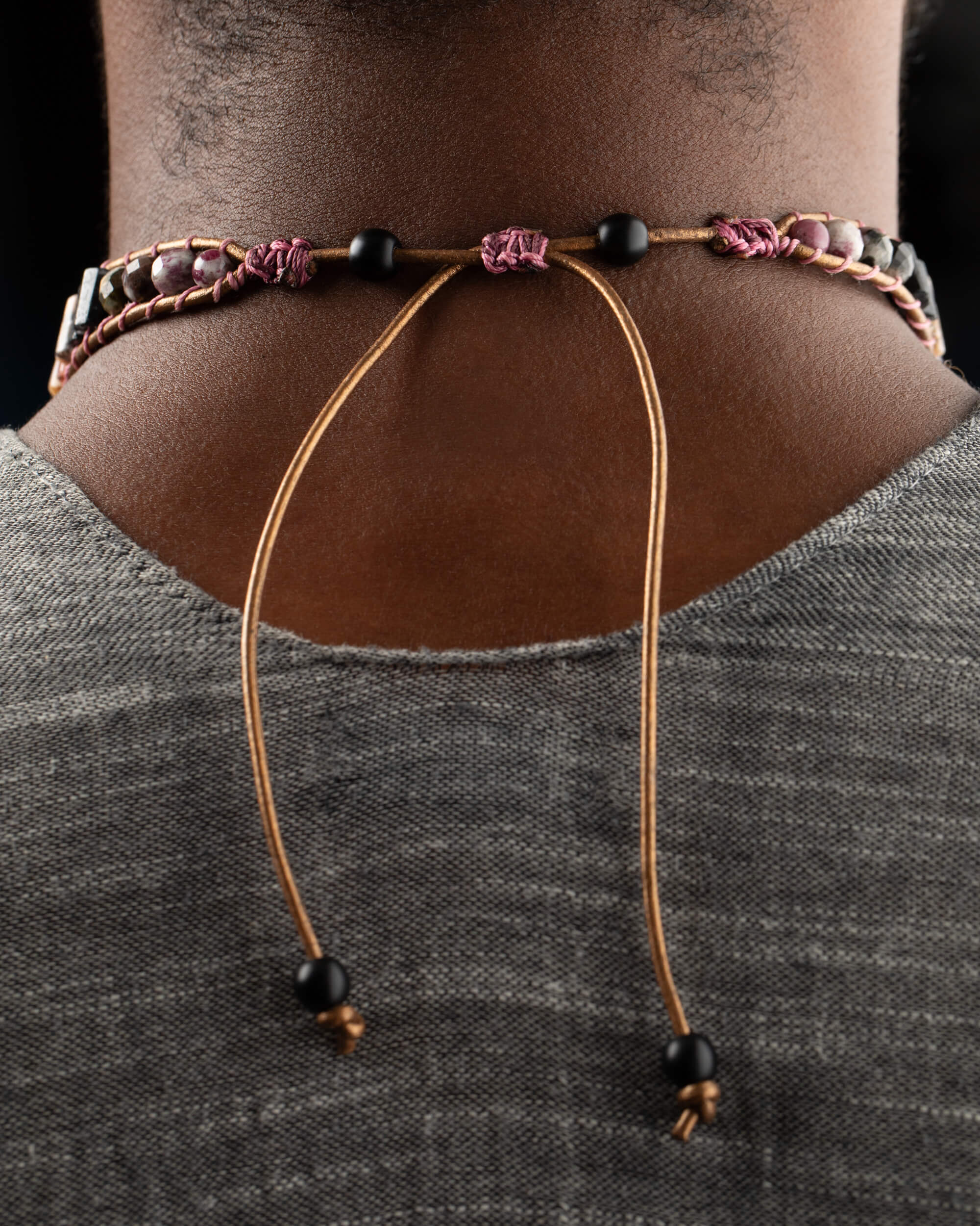 Collar Aurorium Ajustable - Amor Protegido y Dignidad (Ópalo Rosa y Citrino)