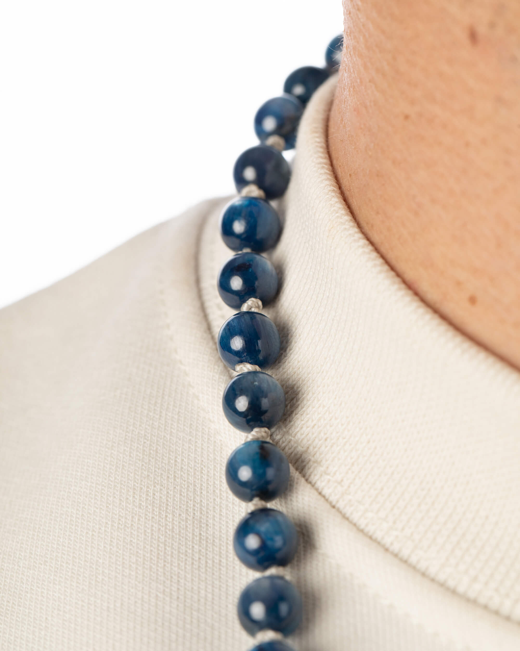 Codificador Doble Cianita y Piedra Luna 90 Cuentas - Comunicación Intuitiva (Agesta)