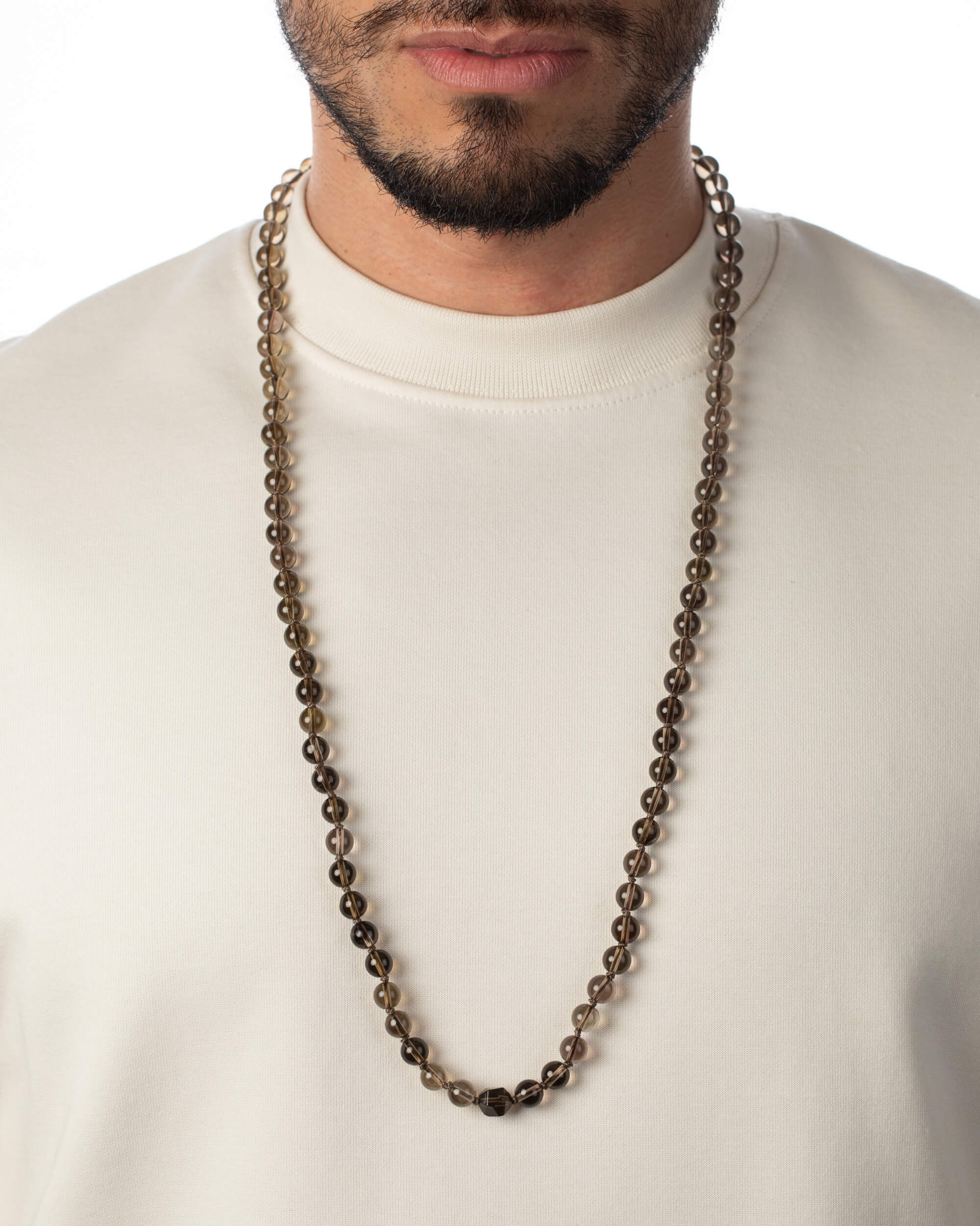 Codificador Doble Cuarzo Ahumado 90 Cuentas - Anclaje y Presencia (Agesta)