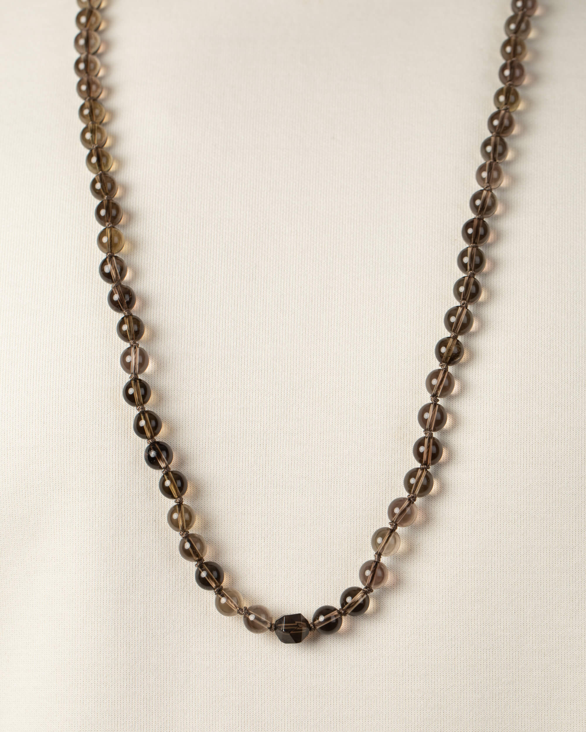 Codificador Doble Cuarzo Ahumado 90 Cuentas - Anclaje y Presencia (Agesta)