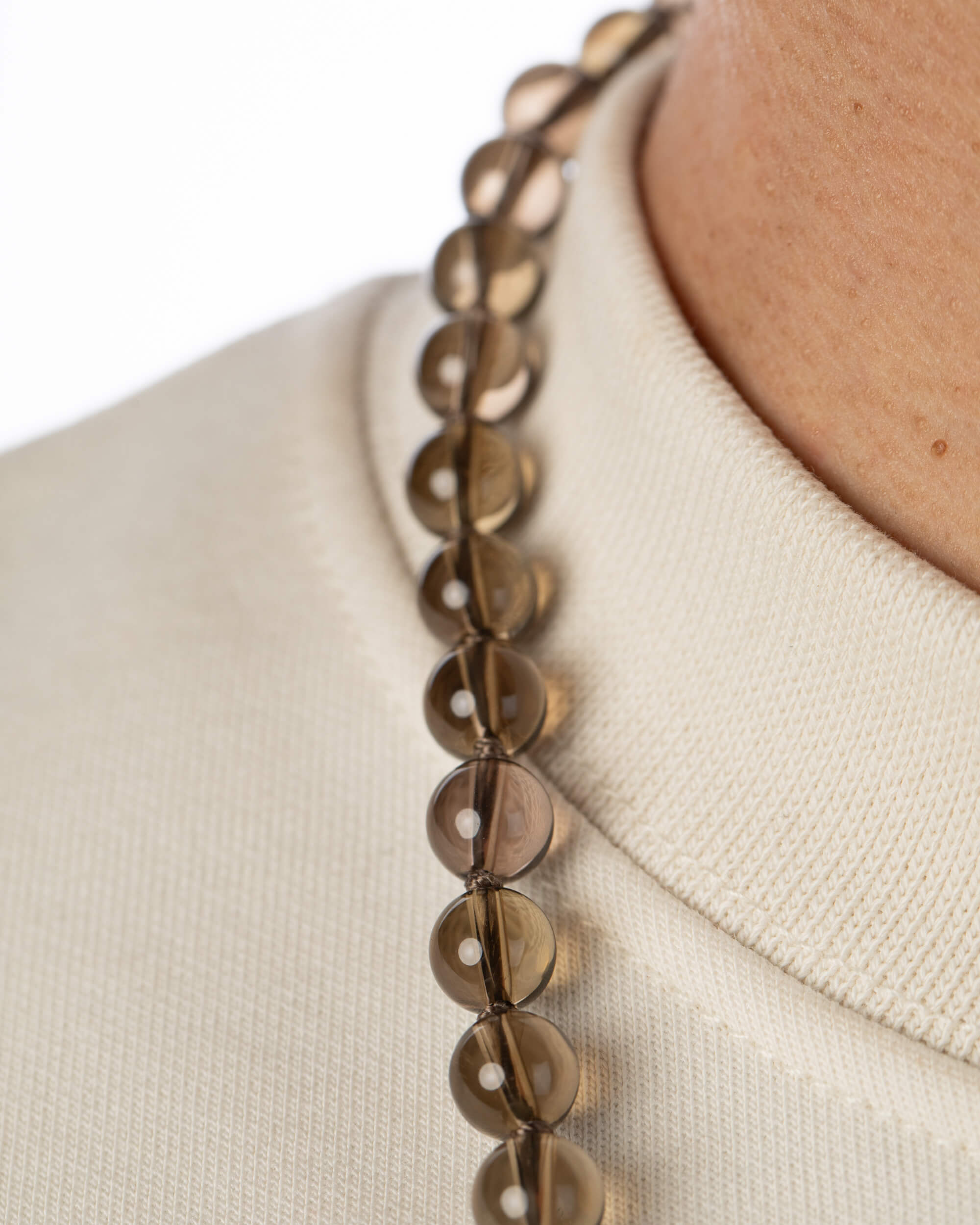 Codificador Doble Cuarzo Ahumado 90 Cuentas - Anclaje y Presencia (Agesta)