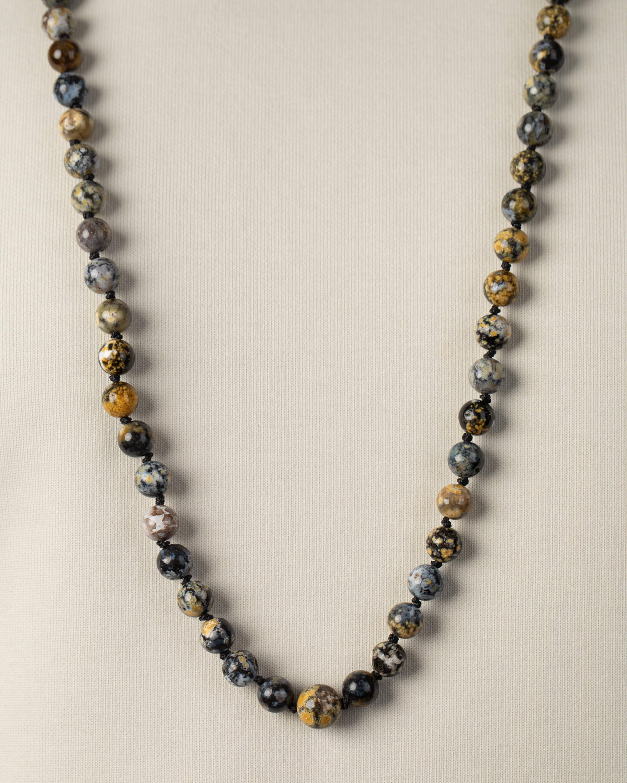 Codificador Doble Jaspe Oceánico Amarillo 90 Cuentas - Arraigo Luminoso (Agesta)