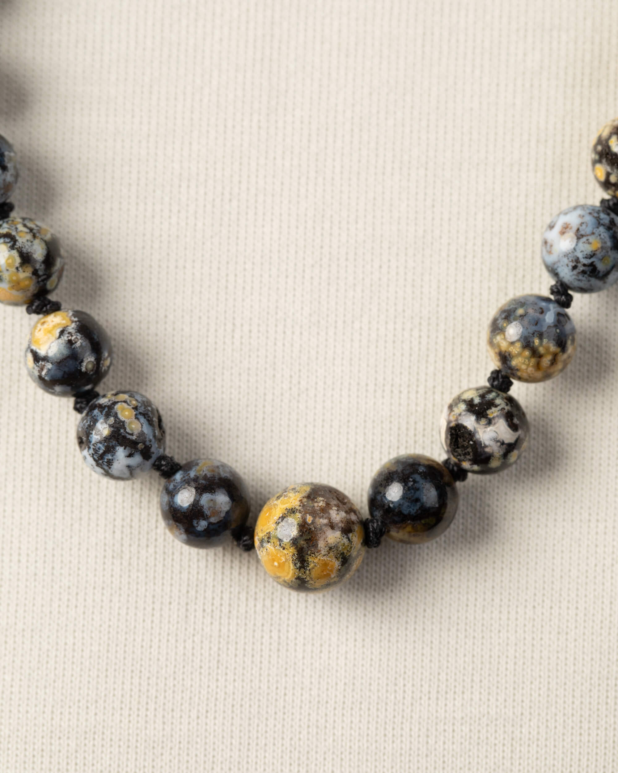 Codificador Doble Jaspe Oceánico Amarillo 90 Cuentas - Arraigo Luminoso (Agesta)