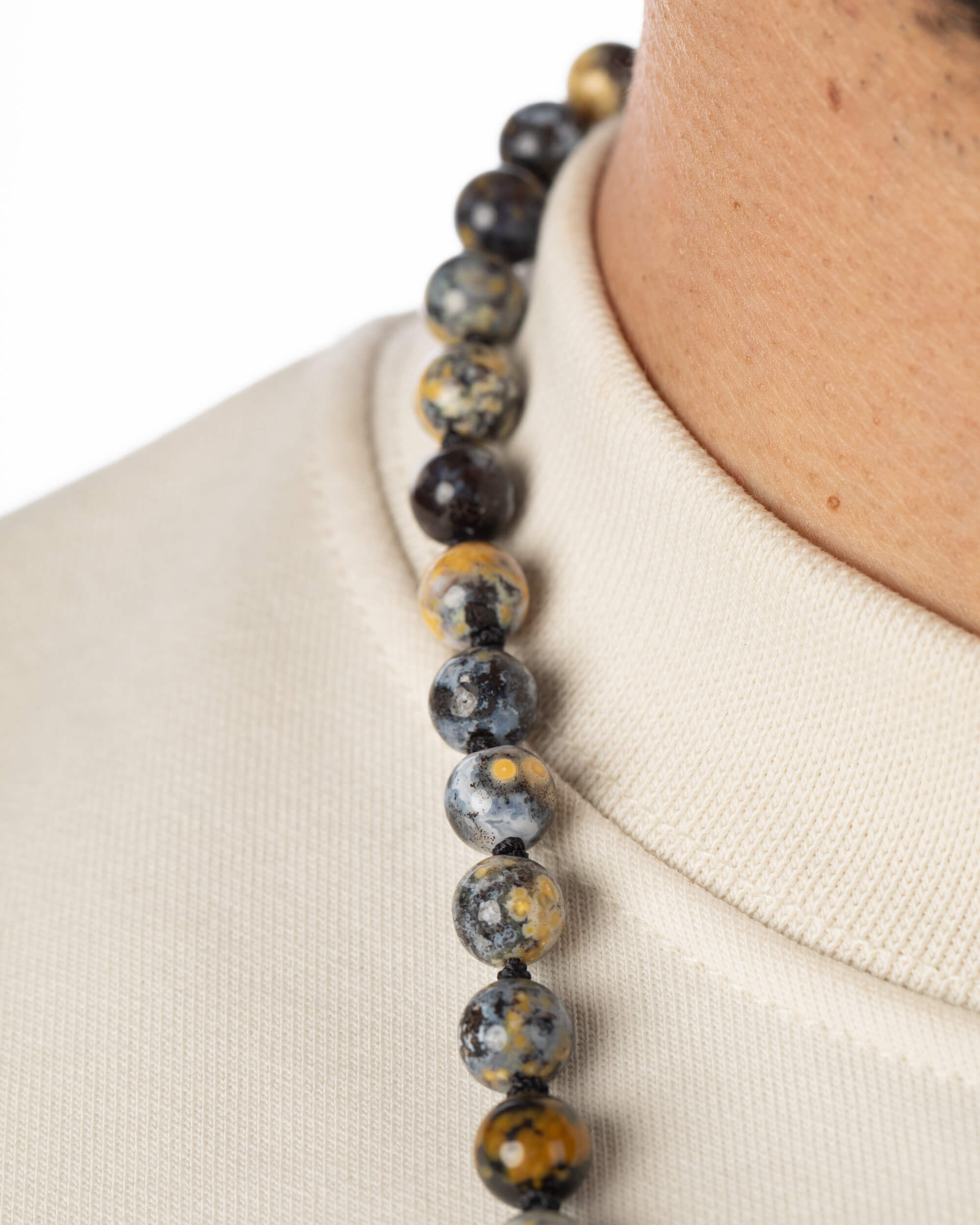 Codificador Doble Jaspe Oceánico Amarillo 90 Cuentas - Arraigo Luminoso (Agesta)