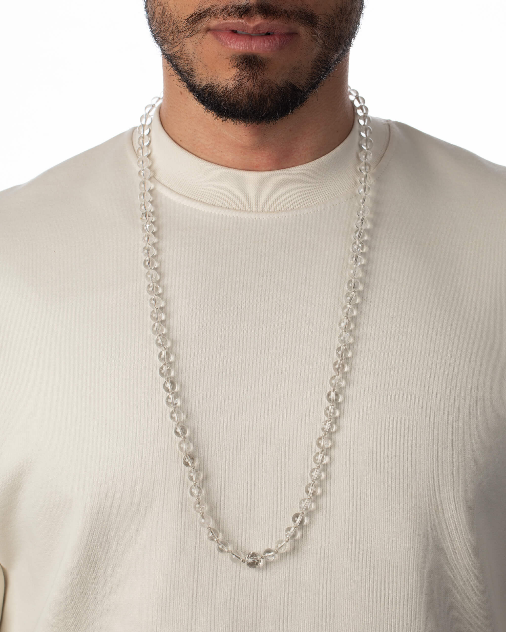 Codificador Doble Cuarzo Transparente 90 Cuentas - Claridad y Canal Puro (Agesta)