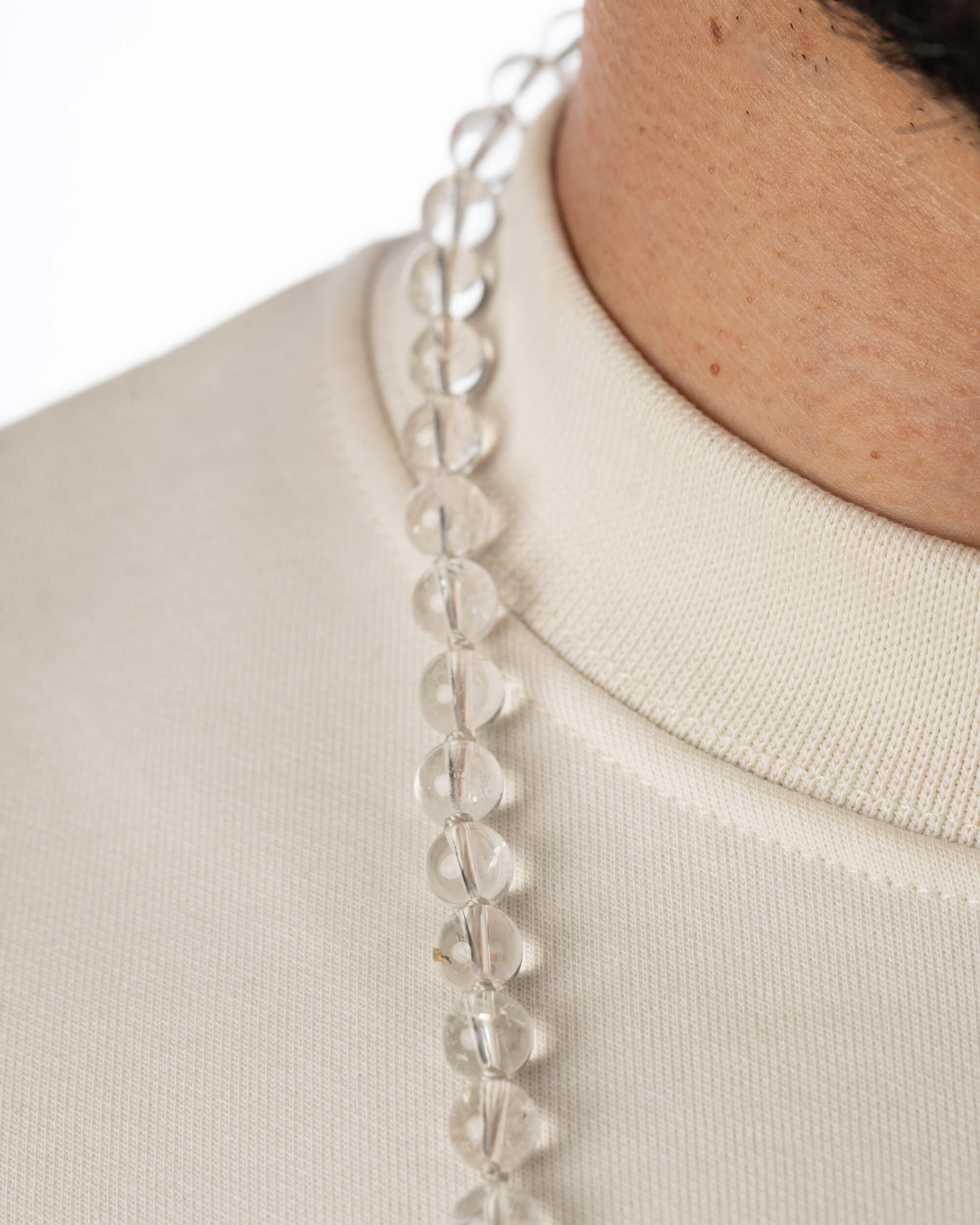 Codificador Doble Cuarzo Transparente 90 Cuentas - Claridad y Canal Puro (Agesta)