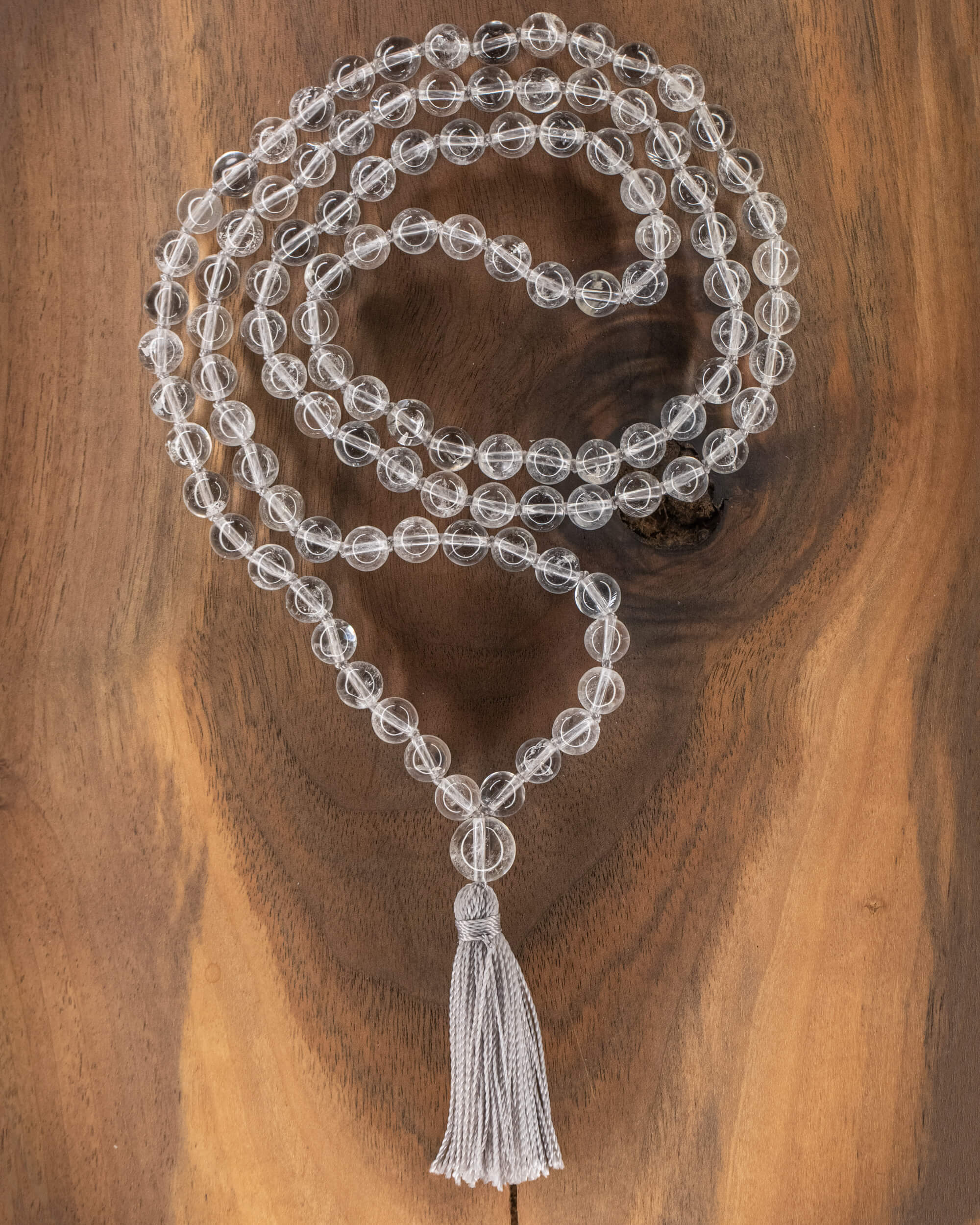 Japa Mala de Cuarzo Transparente (8 mm)