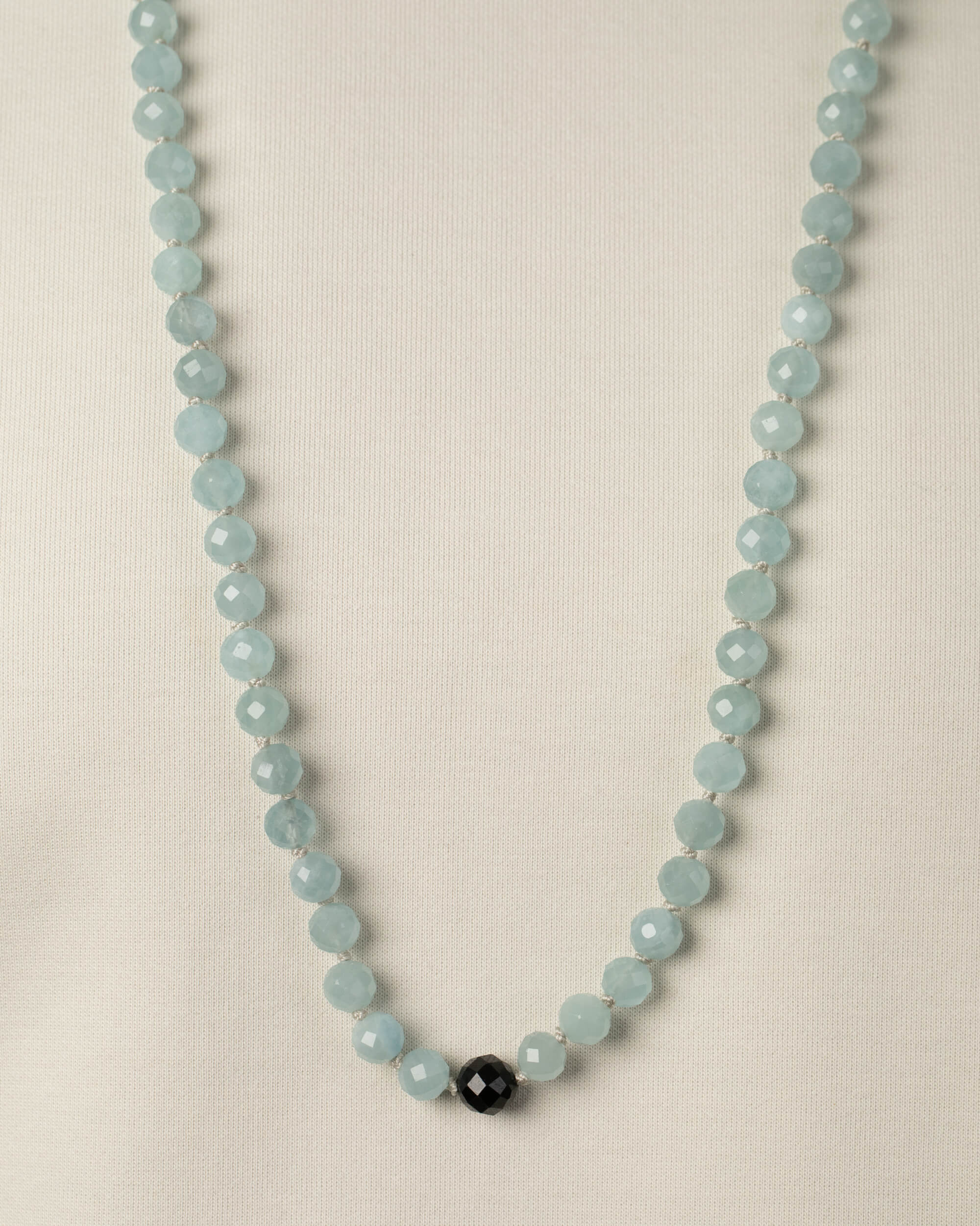 Codificador Doble de Aguamarina y Turmalina Negra (8 mm)