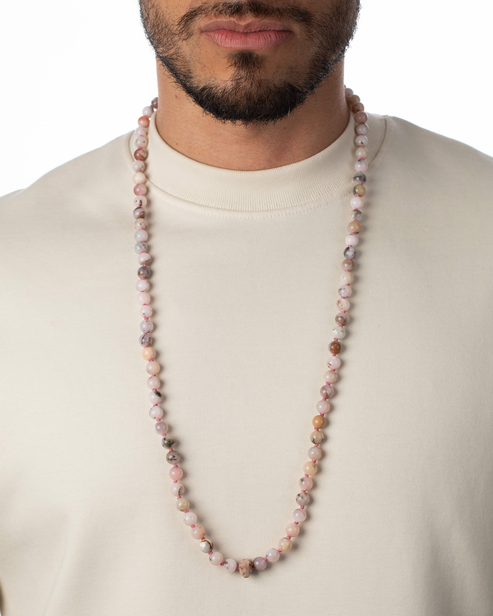 Codificador Doble Ópalo Rosa y Rodonita 90 Cuentas - Ternura y Estructura (Agesta)