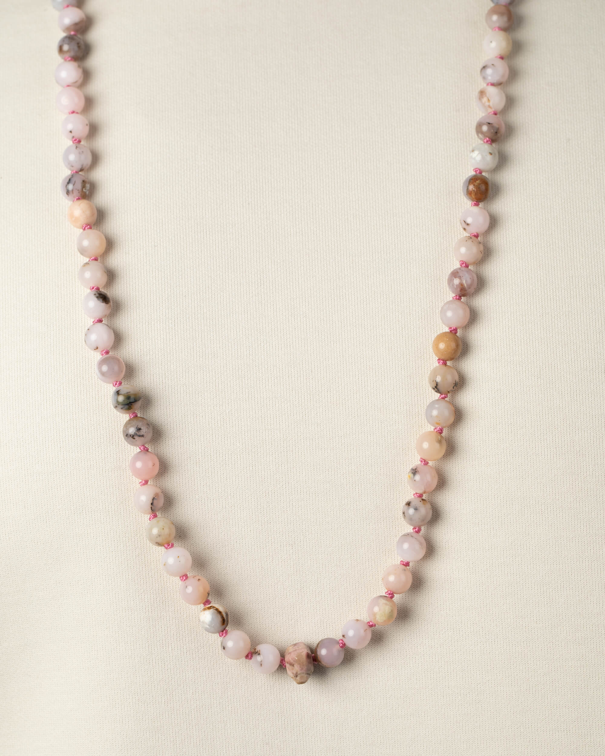 Codificador Doble Ópalo Rosa y Rodonita 90 Cuentas - Ternura y Estructura (Agesta)