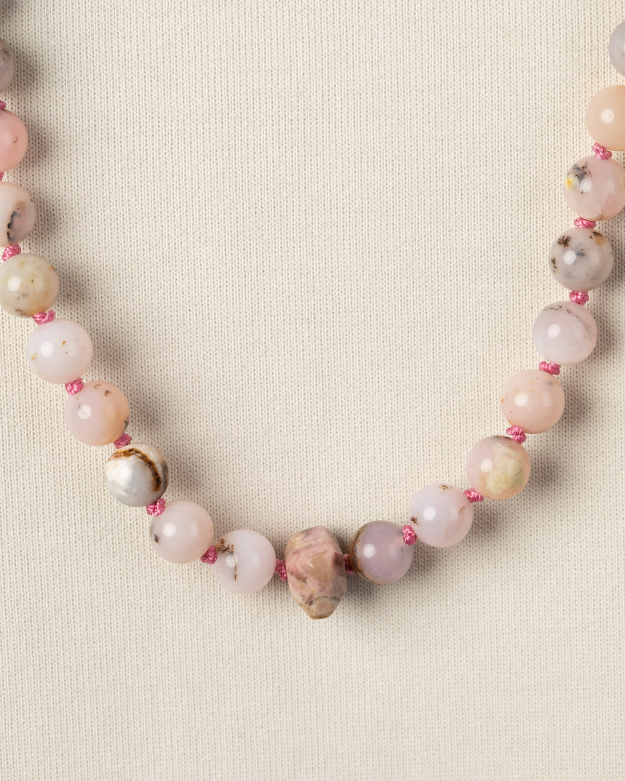 Codificador Doble Ópalo Rosa y Rodonita 90 Cuentas - Ternura y Estructura (Agesta)