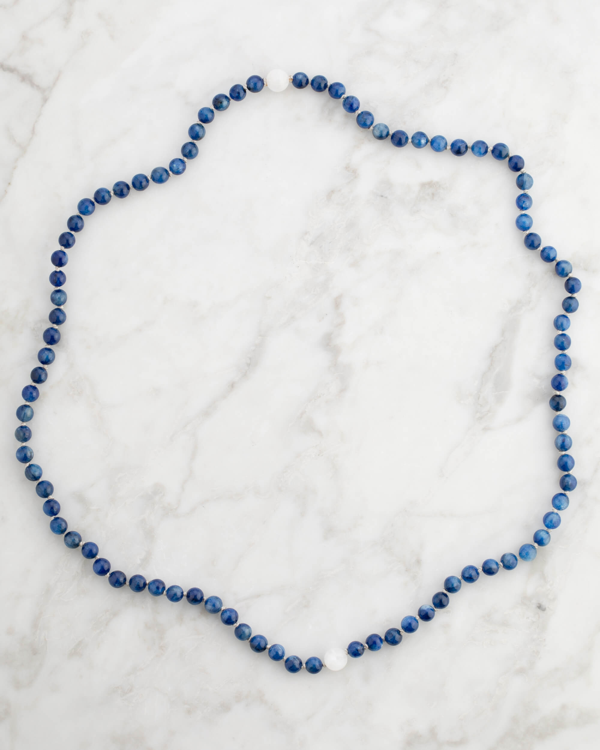 Codificador Doble Cianita y Piedra Luna 90 Cuentas - Comunicación Intuitiva (Agesta)