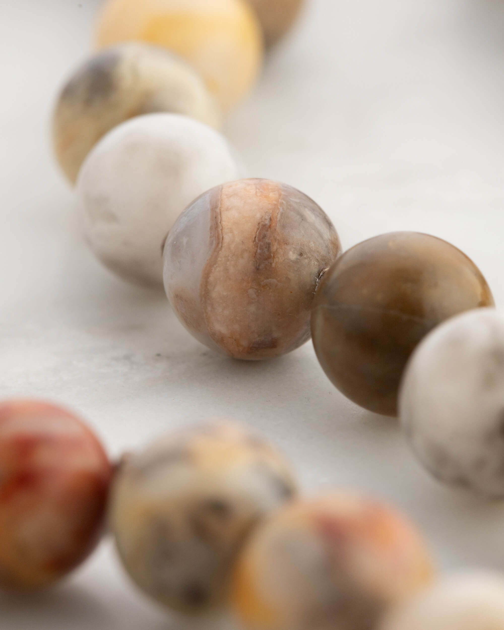 Codificador Doble Ágata Mexicana y Ojo de Tigre 90 Cuentas - Alegría y Protección (Agesta)