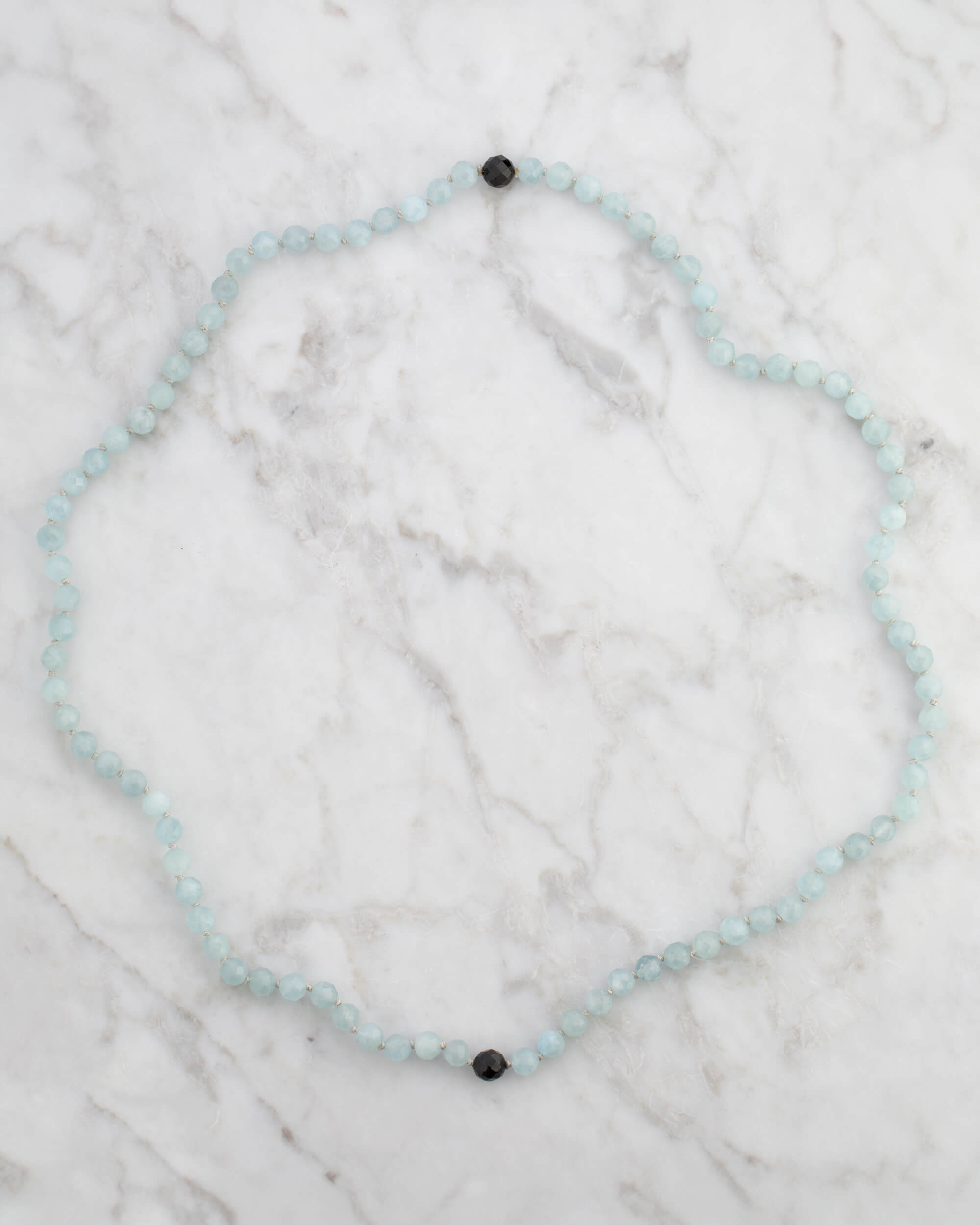 Codificador Doble de Aguamarina y Turmalina Negra (8 mm)