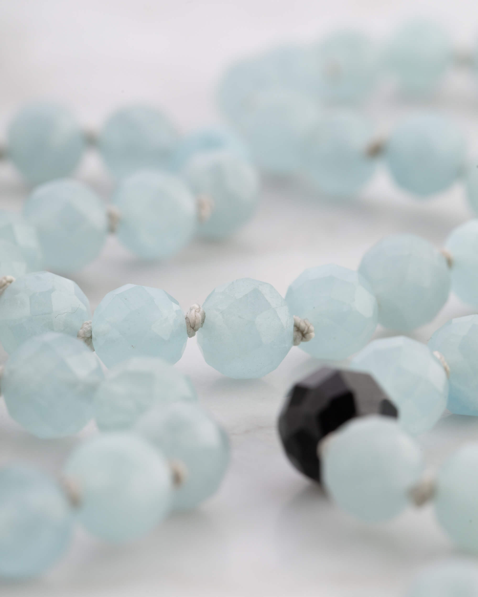 Codificador Doble de Aguamarina y Turmalina Negra (8 mm)