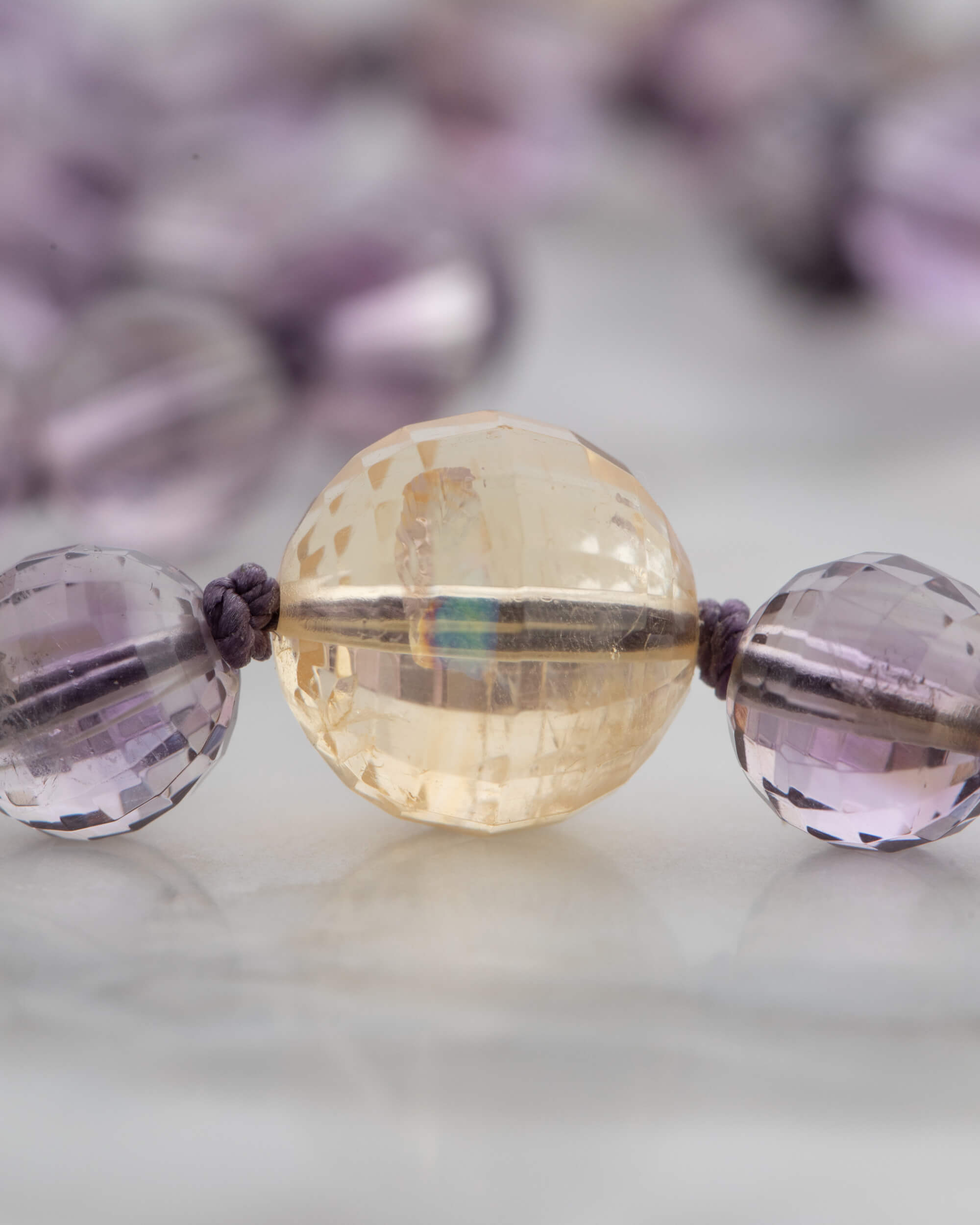 Codificador Doble Amatista y Citrino 90 Cuentas - Claridad y Voluntad (Agesta)