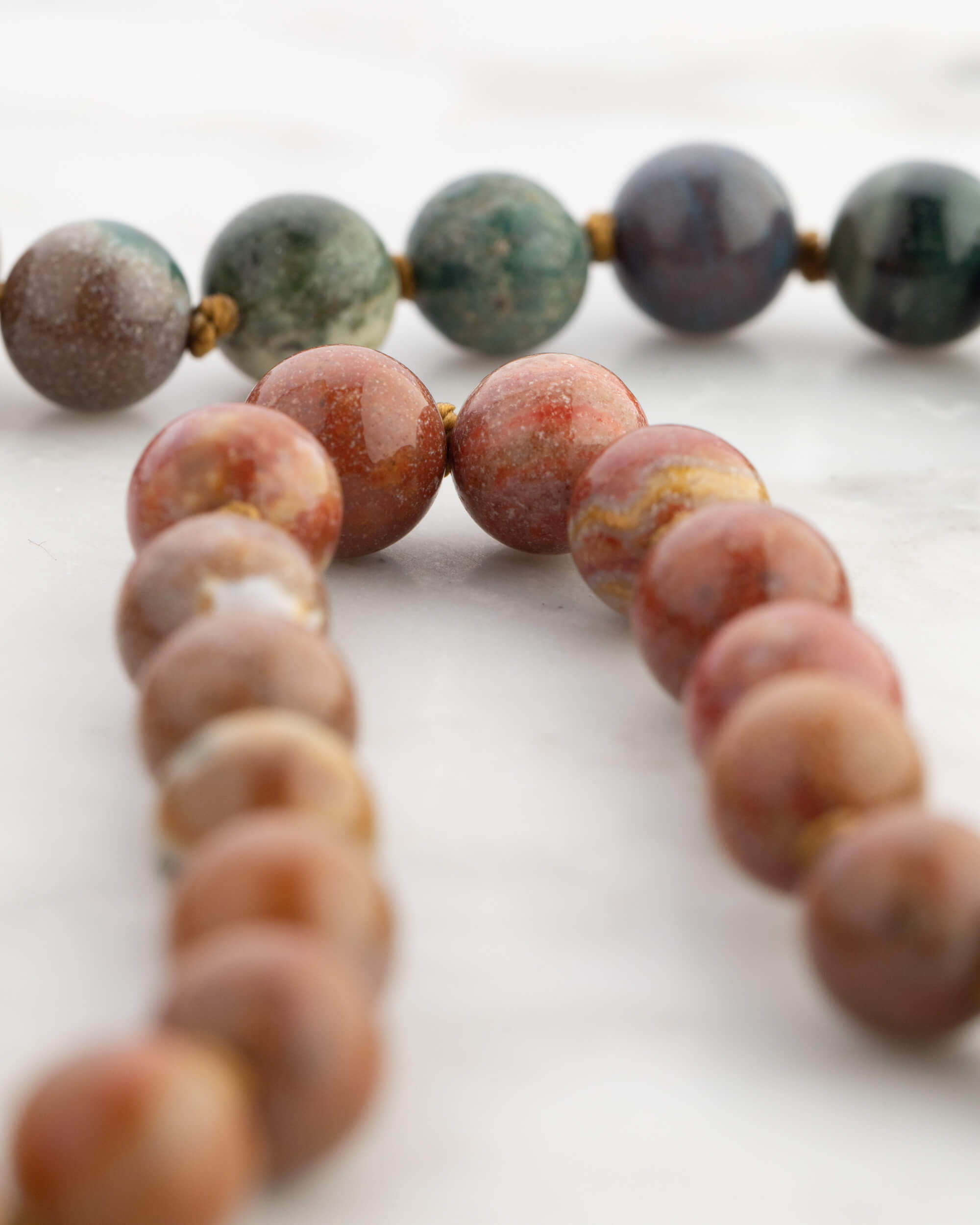 Codificador Doble Jaspe Oceánico 90 Cuentas - Calma y Ritmo Natural (Agesta)