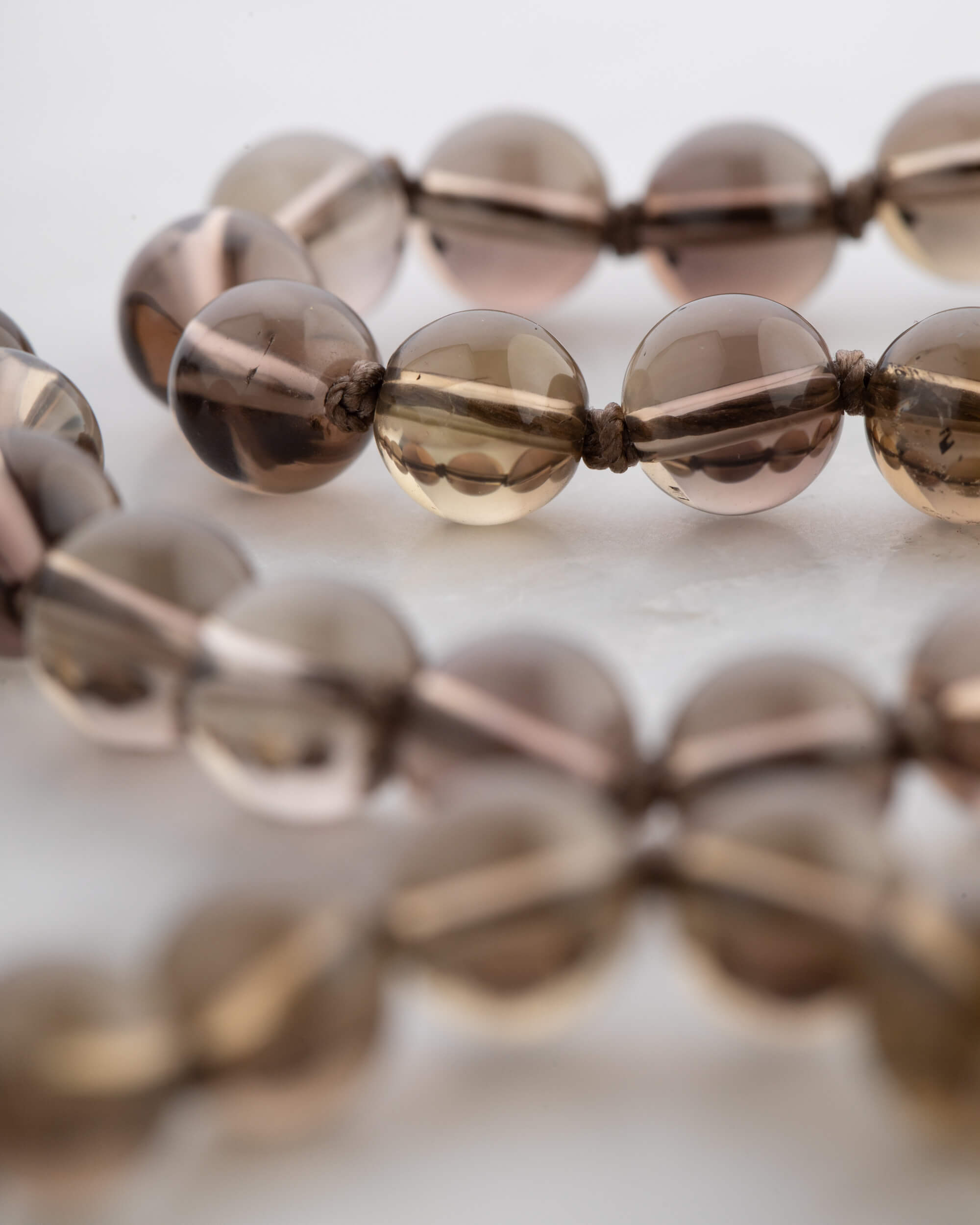 Codificador Doble Cuarzo Ahumado 90 Cuentas - Anclaje y Presencia (Agesta)