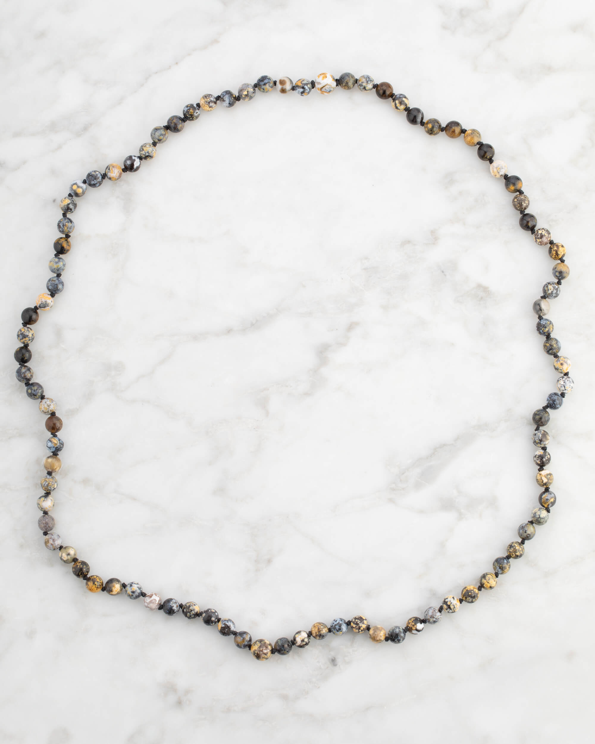 Codificador Doble Jaspe Oceánico Amarillo 90 Cuentas - Arraigo Luminoso (Agesta)