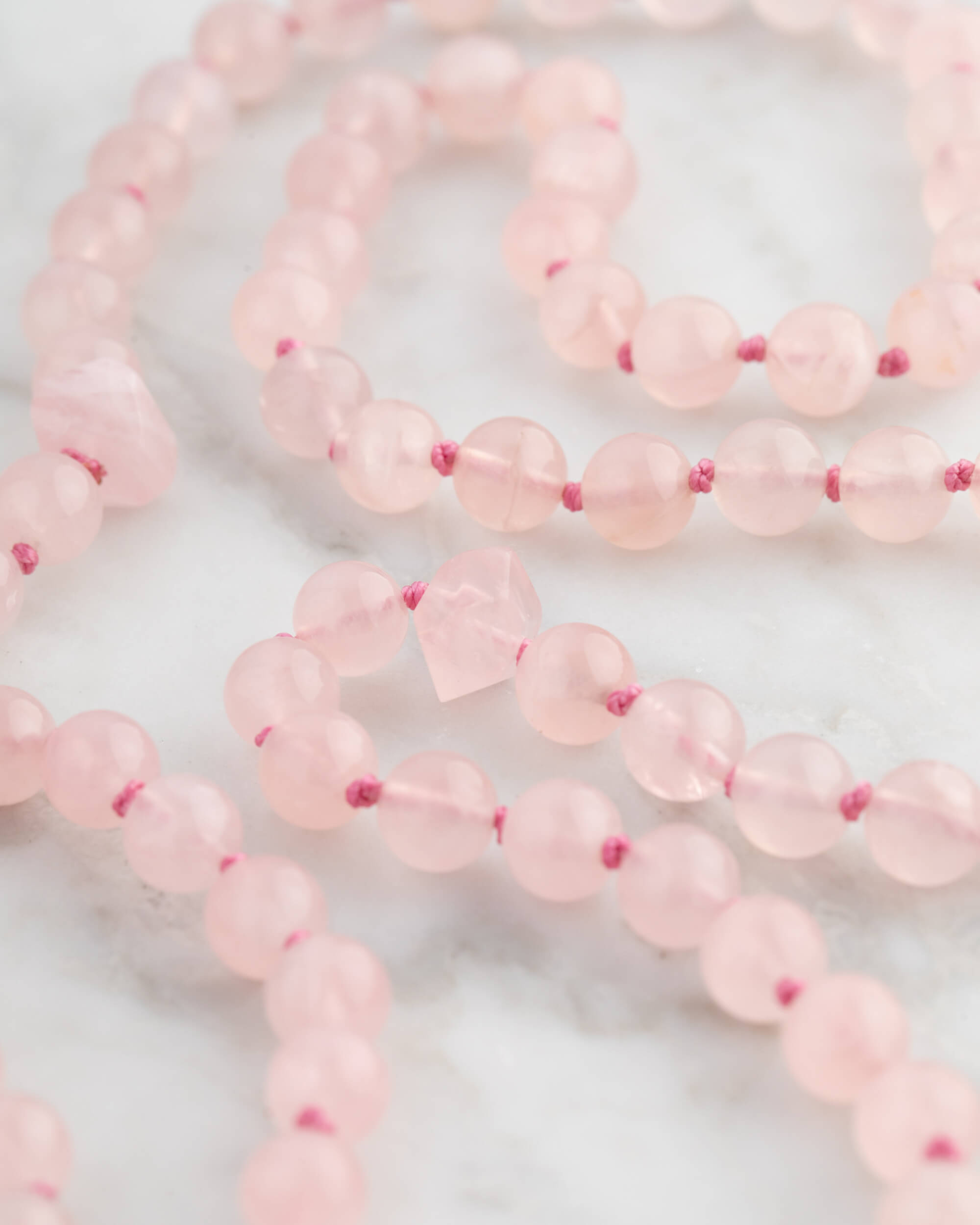 Codificador Doble Cuarzo Rosa 90 Cuentas - Amor y Ternura (Agesta)