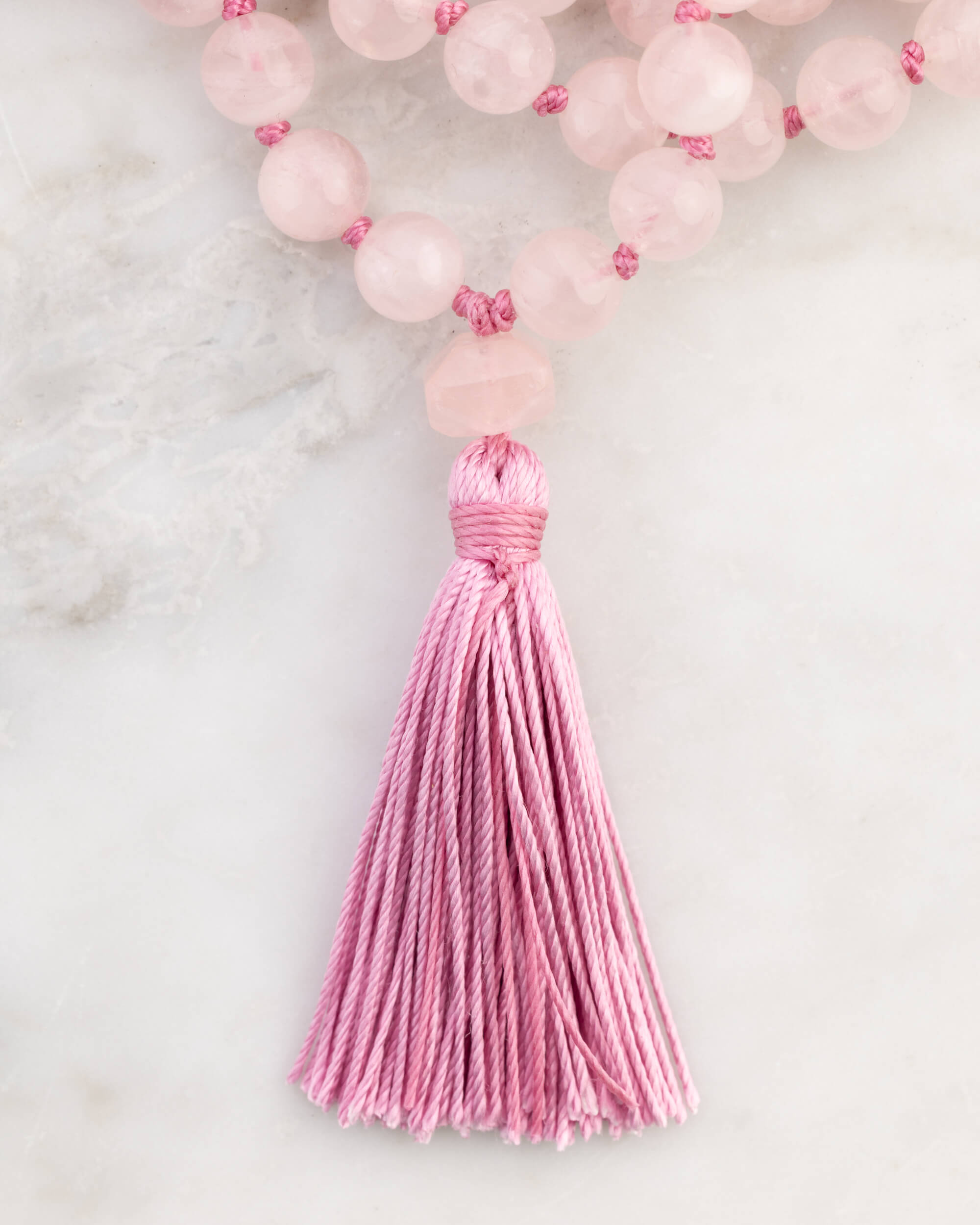 Japa Mala de Cuarzo Rosa (8 mm)