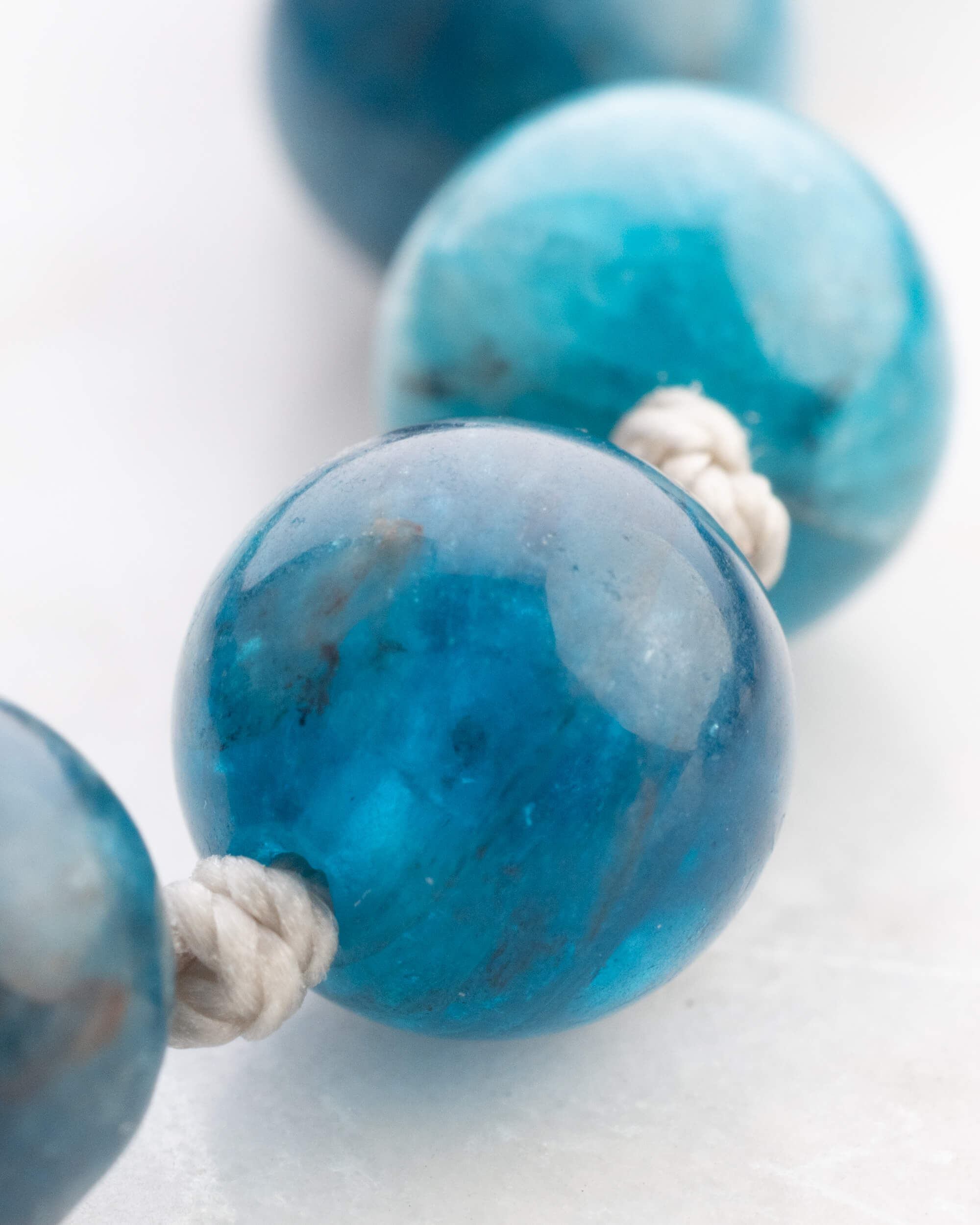 Japa Mala de Apatita Azul (8 mm)