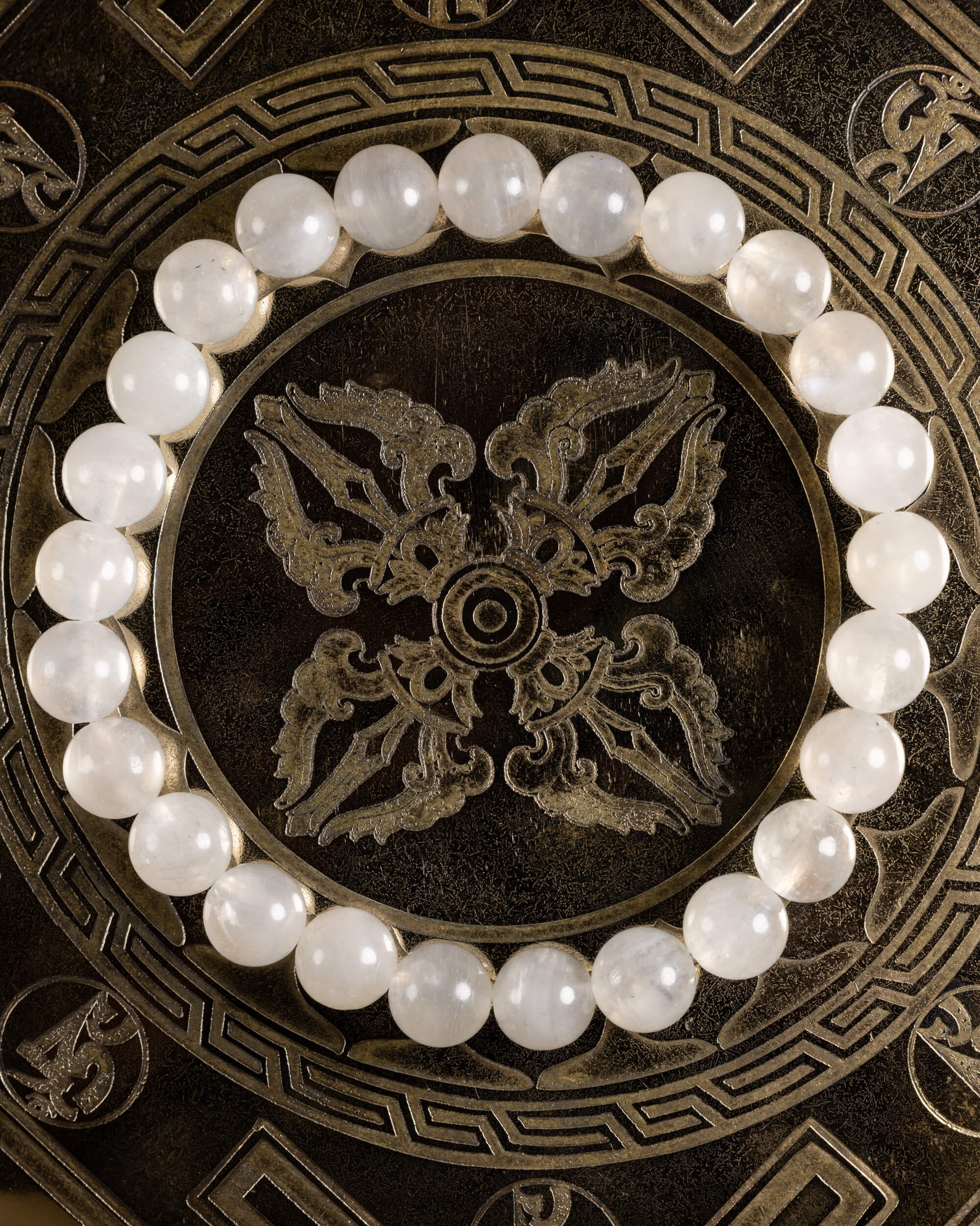 Pulsera de Piedra Luna 8 mm - Intuición y Ritmo Profundo