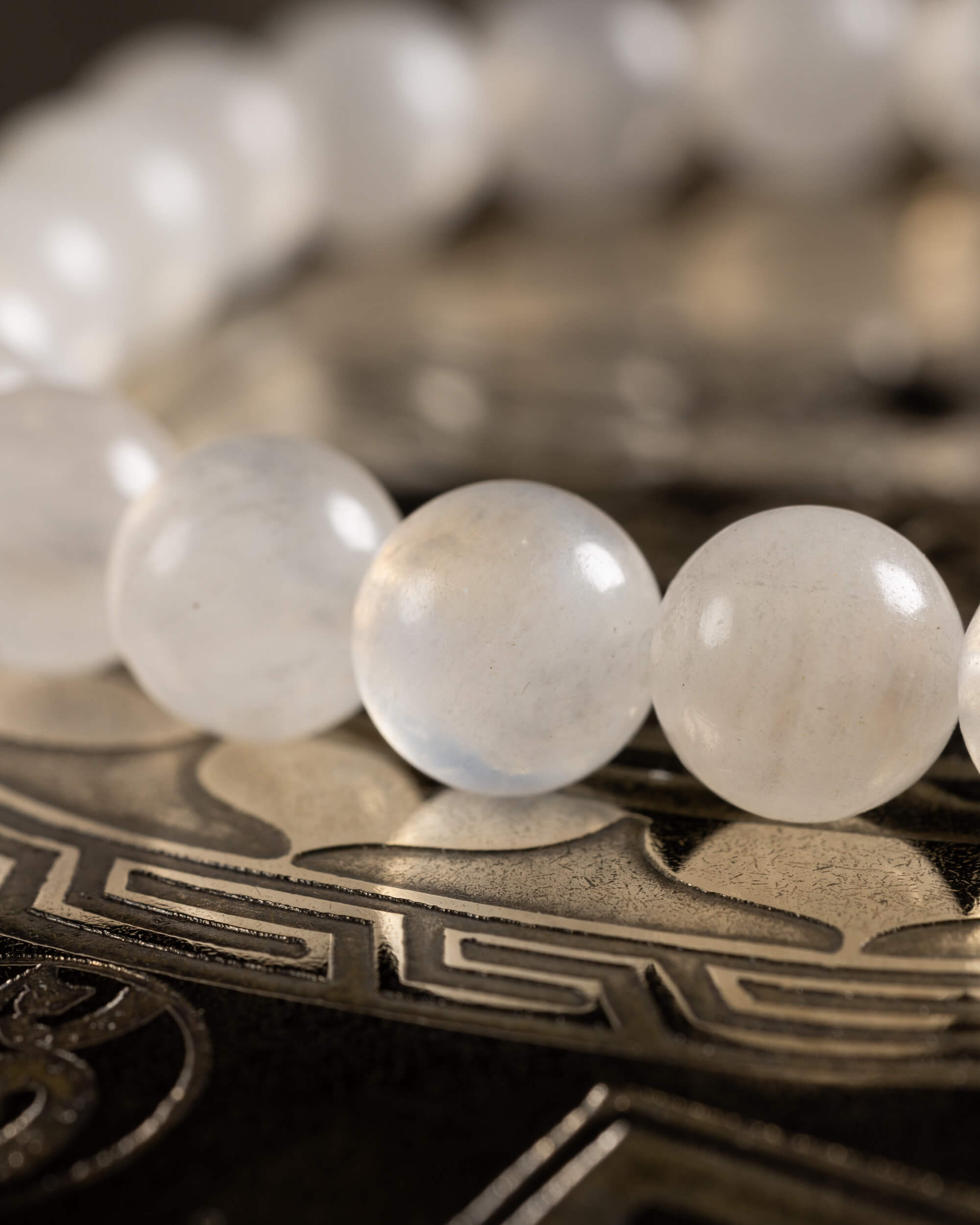 Pulsera de Piedra Luna 8 mm - Intuición y Ritmo Profundo