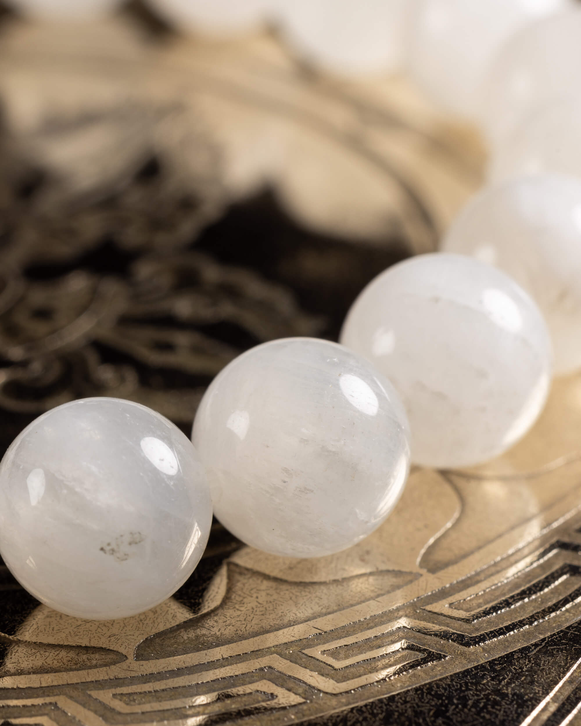 Pulsera de Piedra Luna 10 mm - Ritmo Gestacional y Calma