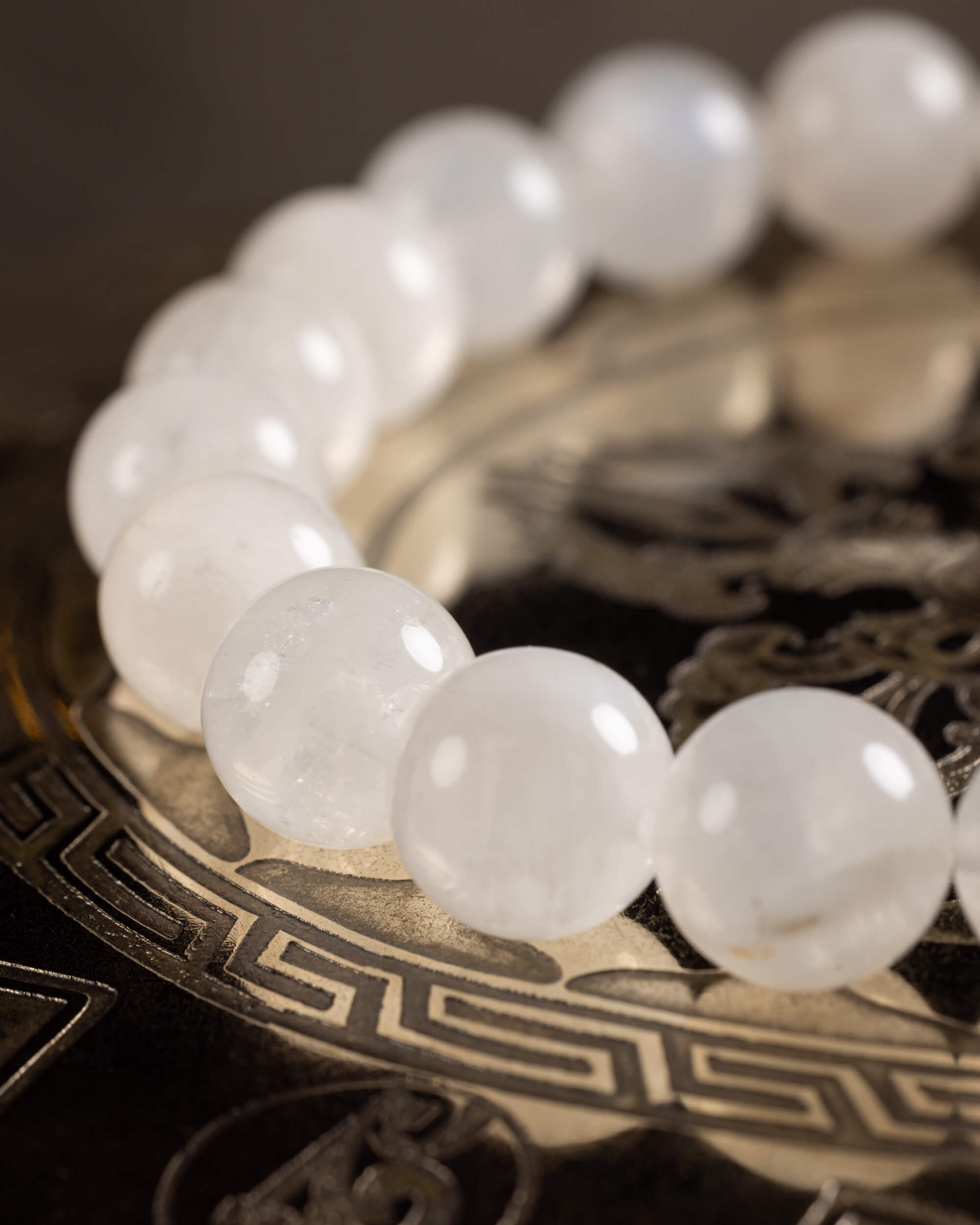 Pulsera de Piedra Luna 10 mm - Ritmo Gestacional y Calma