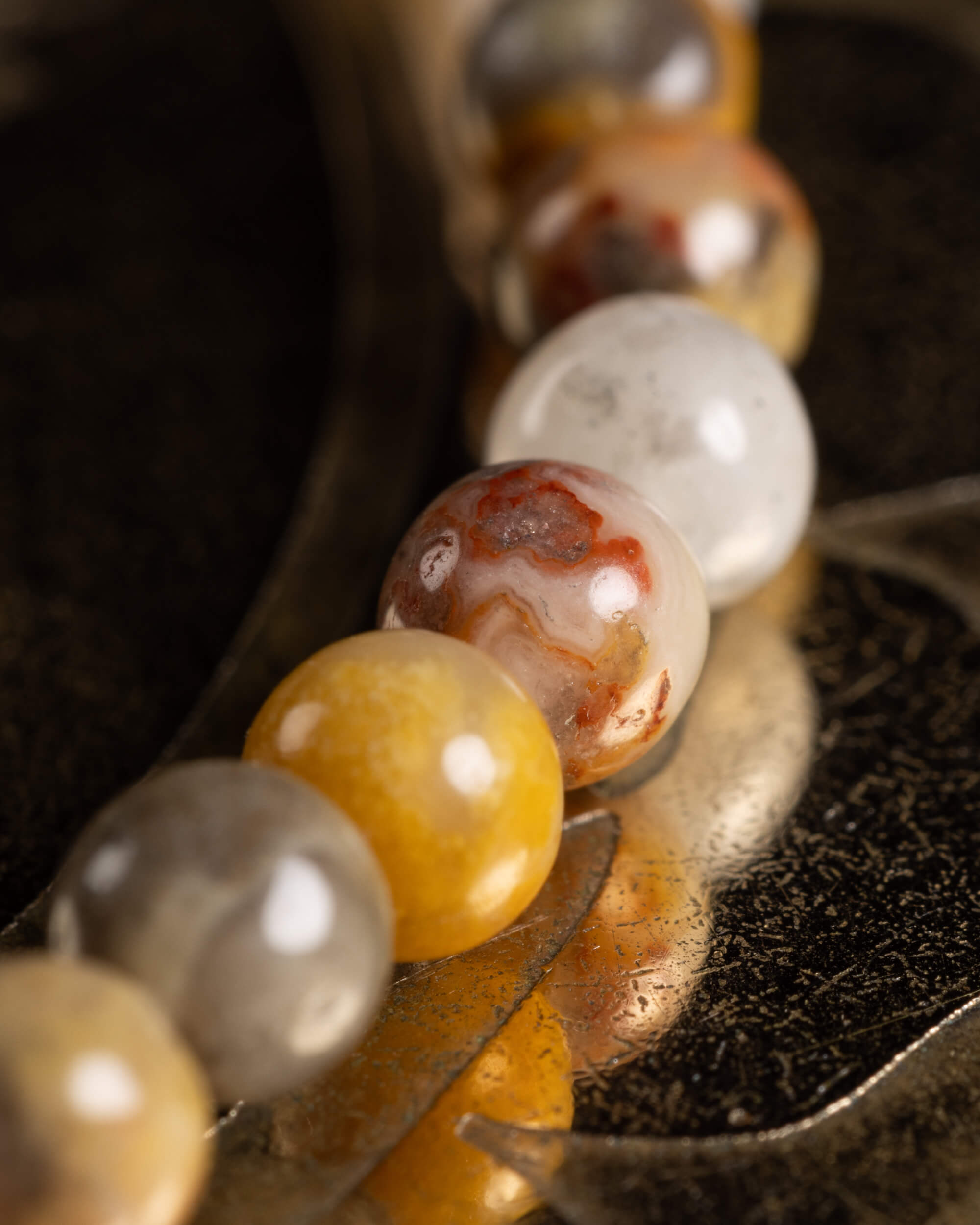 Pulsera de Ágata Crazy Lace (Mexicana) 4 mm - Alegría y Ligereza Sutil