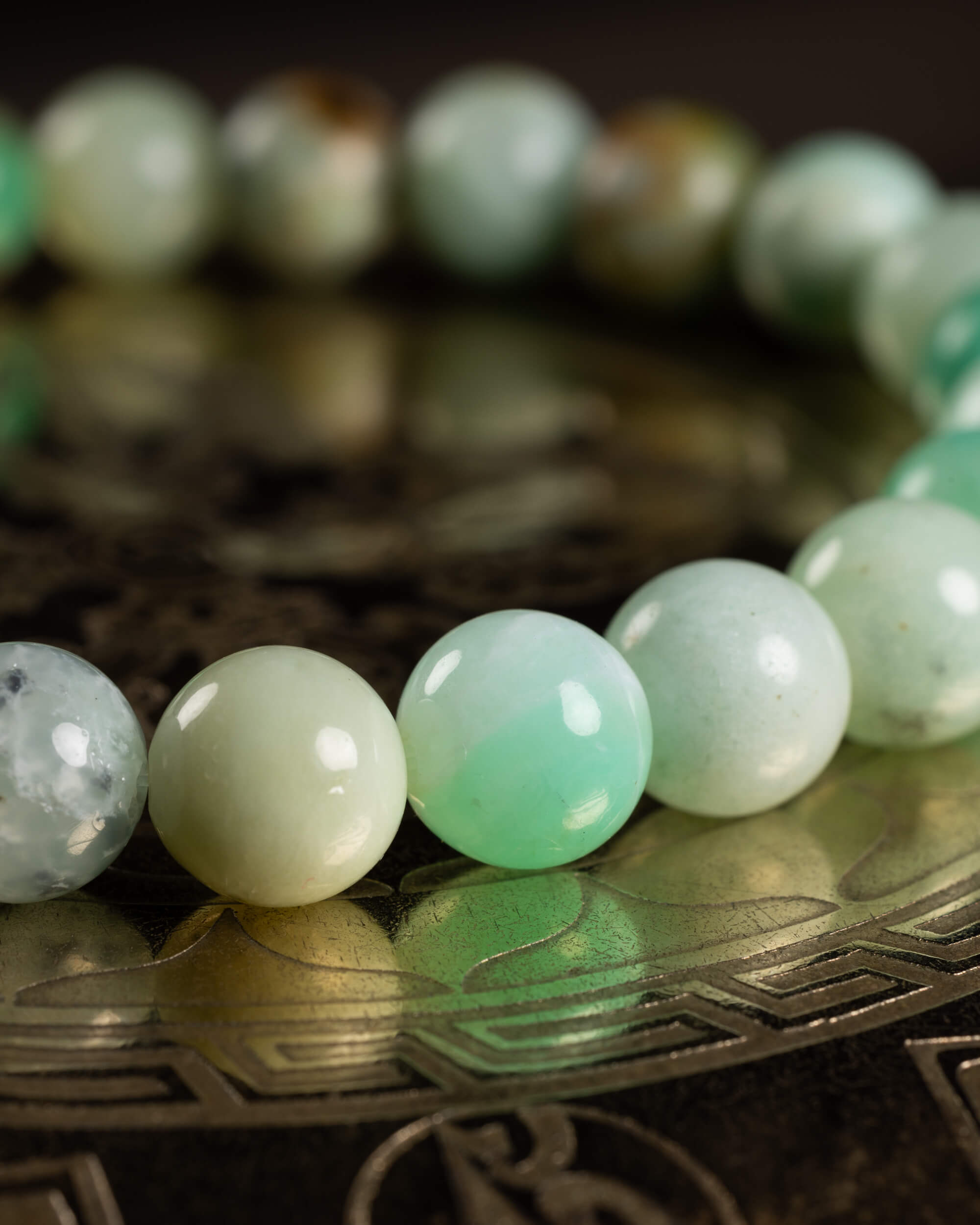 Pulsera de Crisoprasa 8 mm - Corazón Suave y Perdón