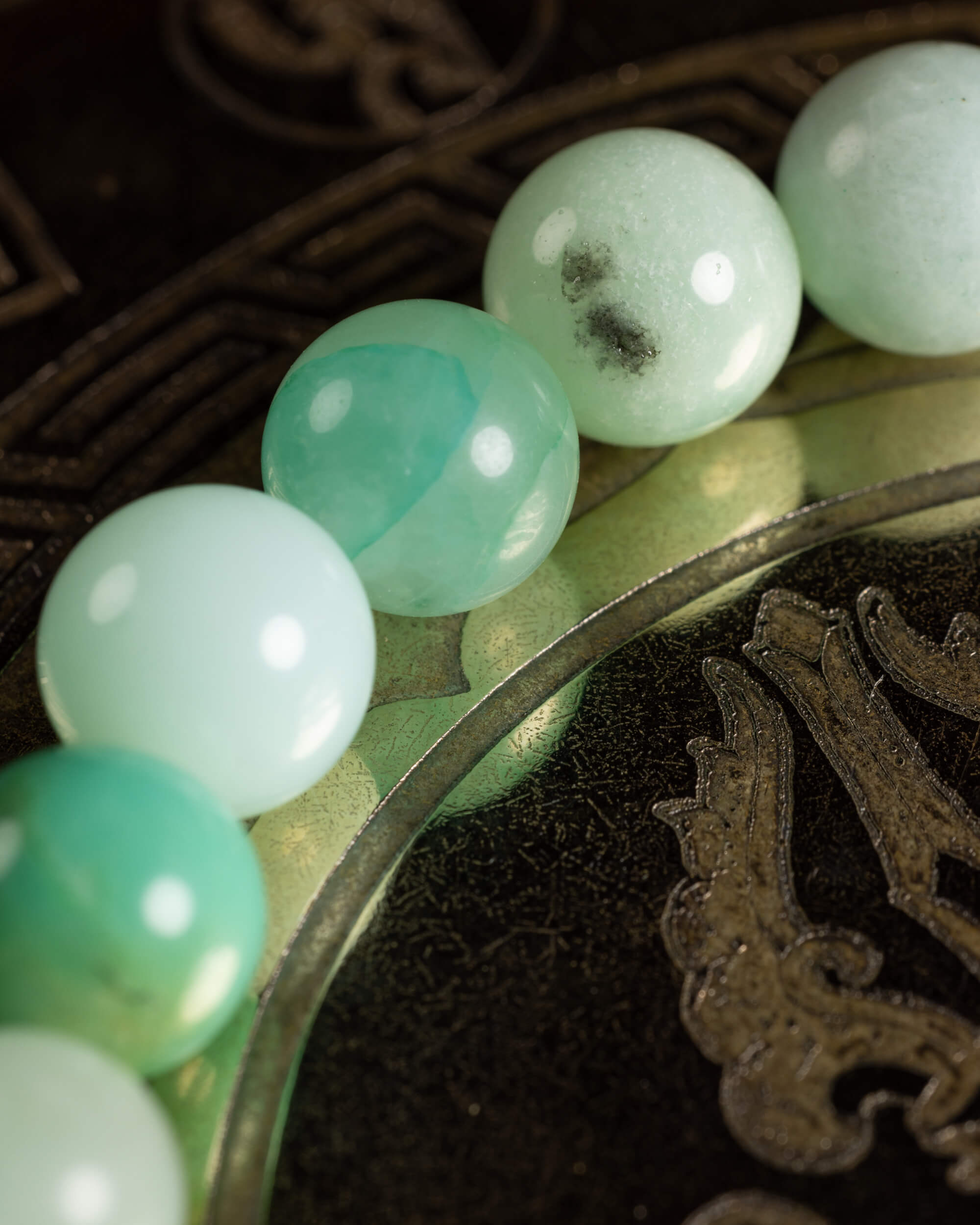 Pulsera de Crisoprasa 8 mm - Corazón Suave y Perdón