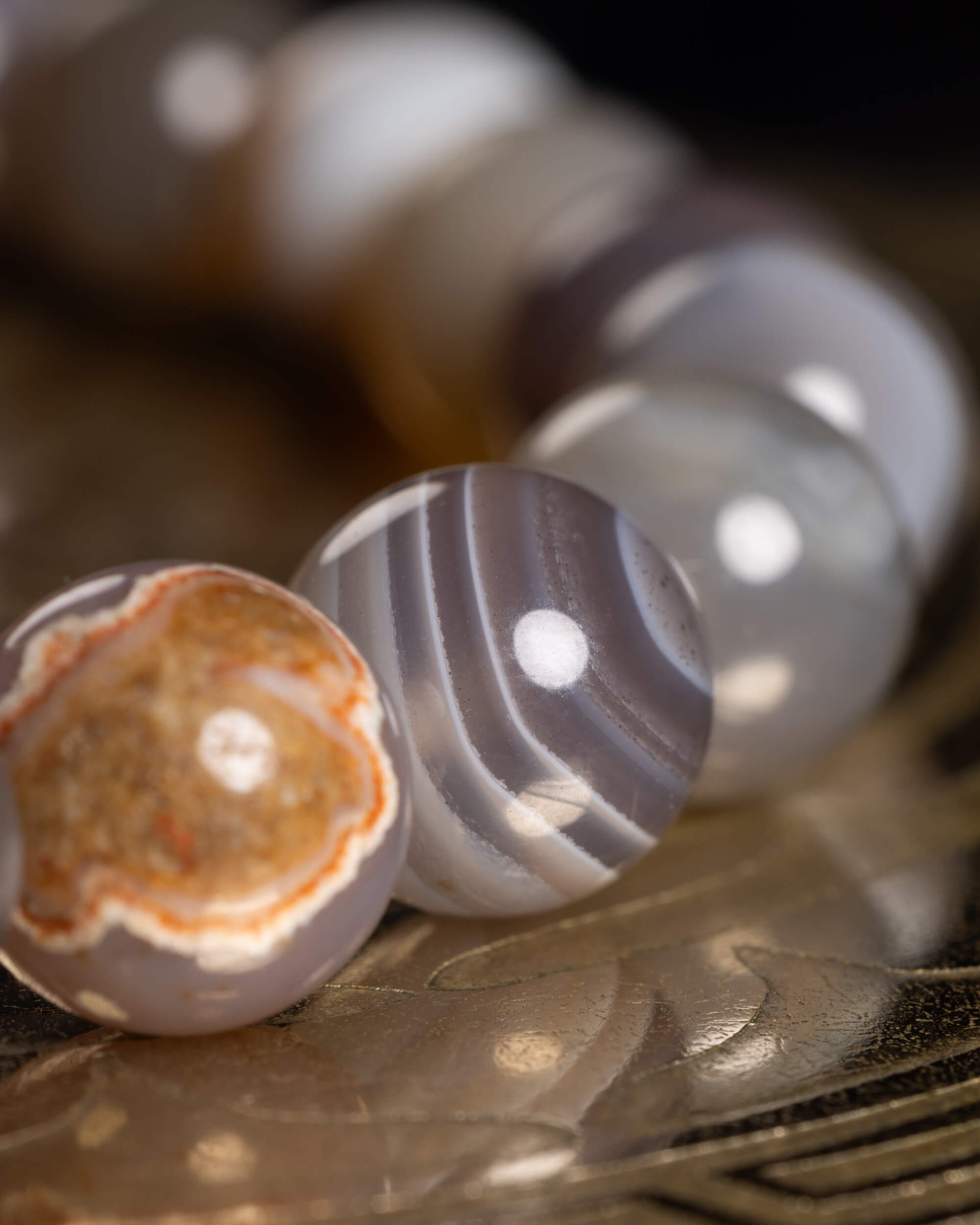 Pulsera de Ágata Botsuana 8 mm - Consuelo y Serenidad Emocional