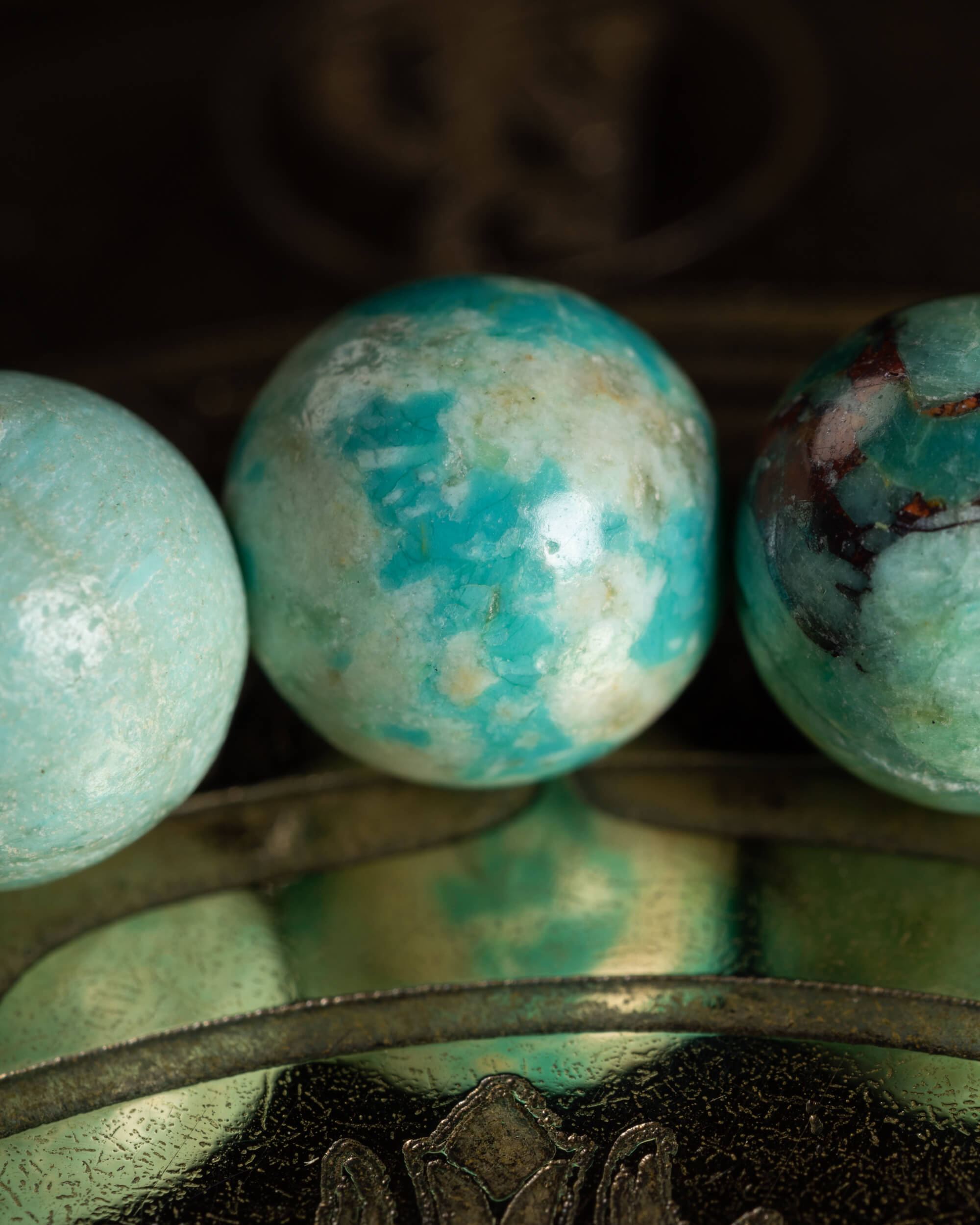 Pulsera de Turquesa Peruana 8 mm - Voz y Autenticidad