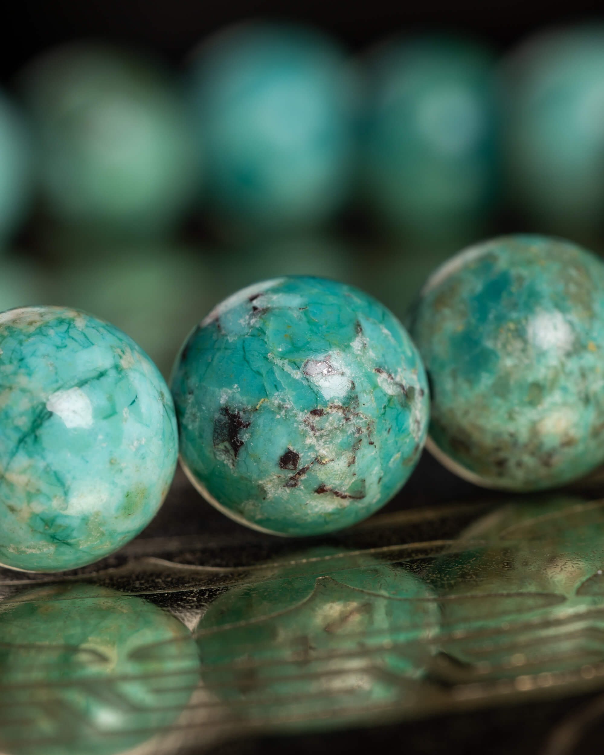 Pulsera de Turquesa Peruana 8 mm - Voz y Autenticidad