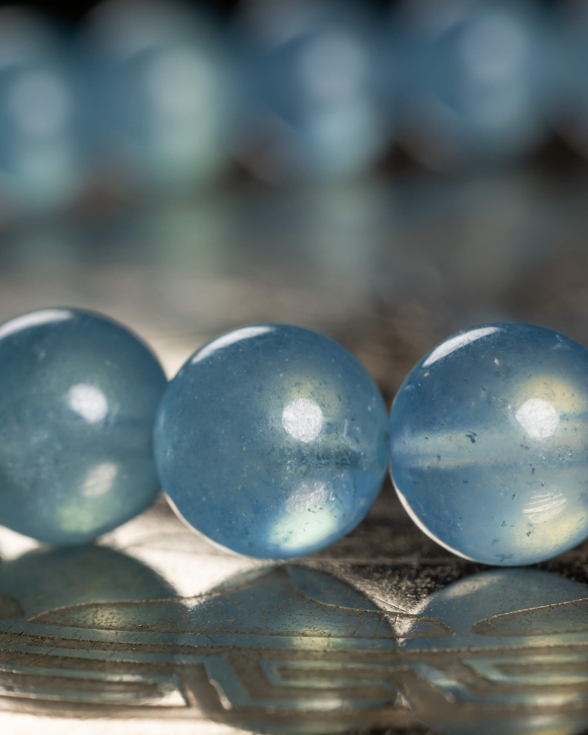 Pulsera de Aguamarina Santa María 7 mm - Voz Auténtica