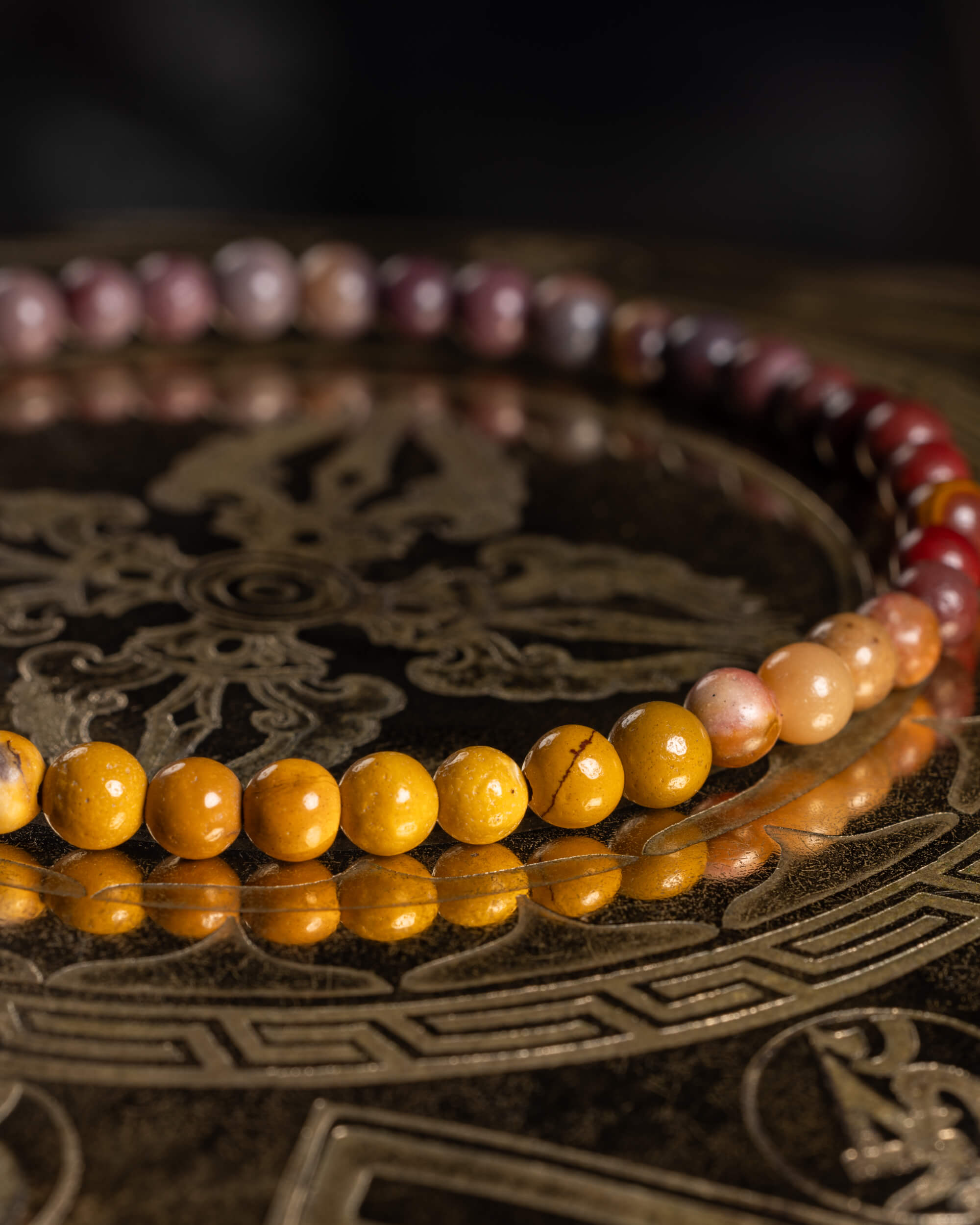 Pulsera de Jaspe Mokaita 4 mm - Ritmo Propio y Firmeza Suave (Degradado)