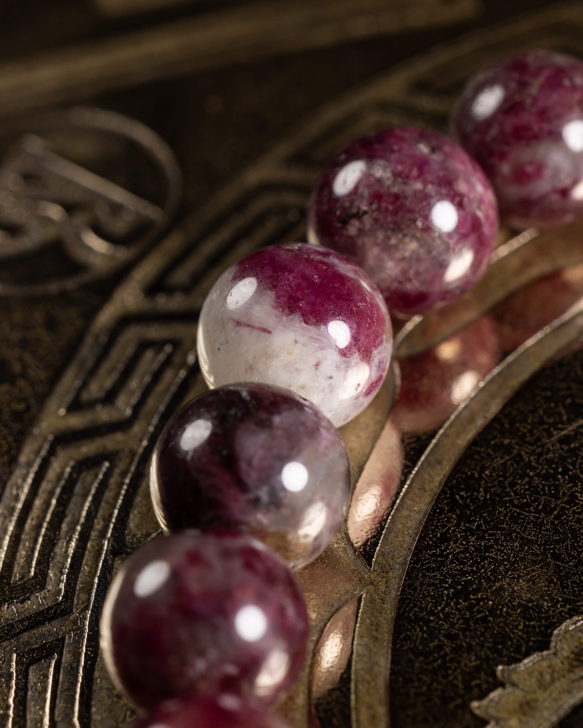 Pulsera de Turmalina Rubelita 8 mm - Pasión y Amor Valiente