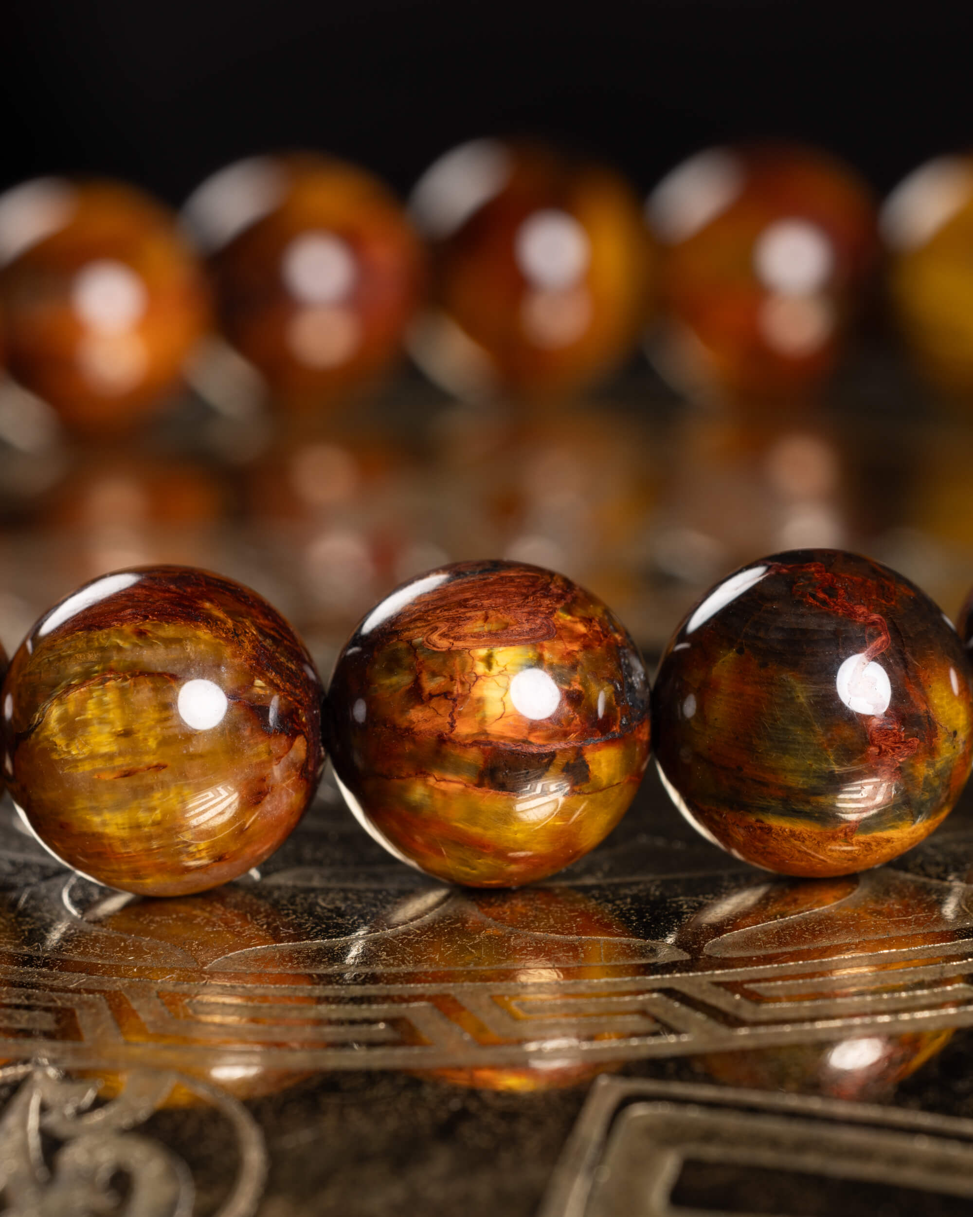 Pulsera de Pietersita de Namibia 8 mm - Visión Profunda y Poder