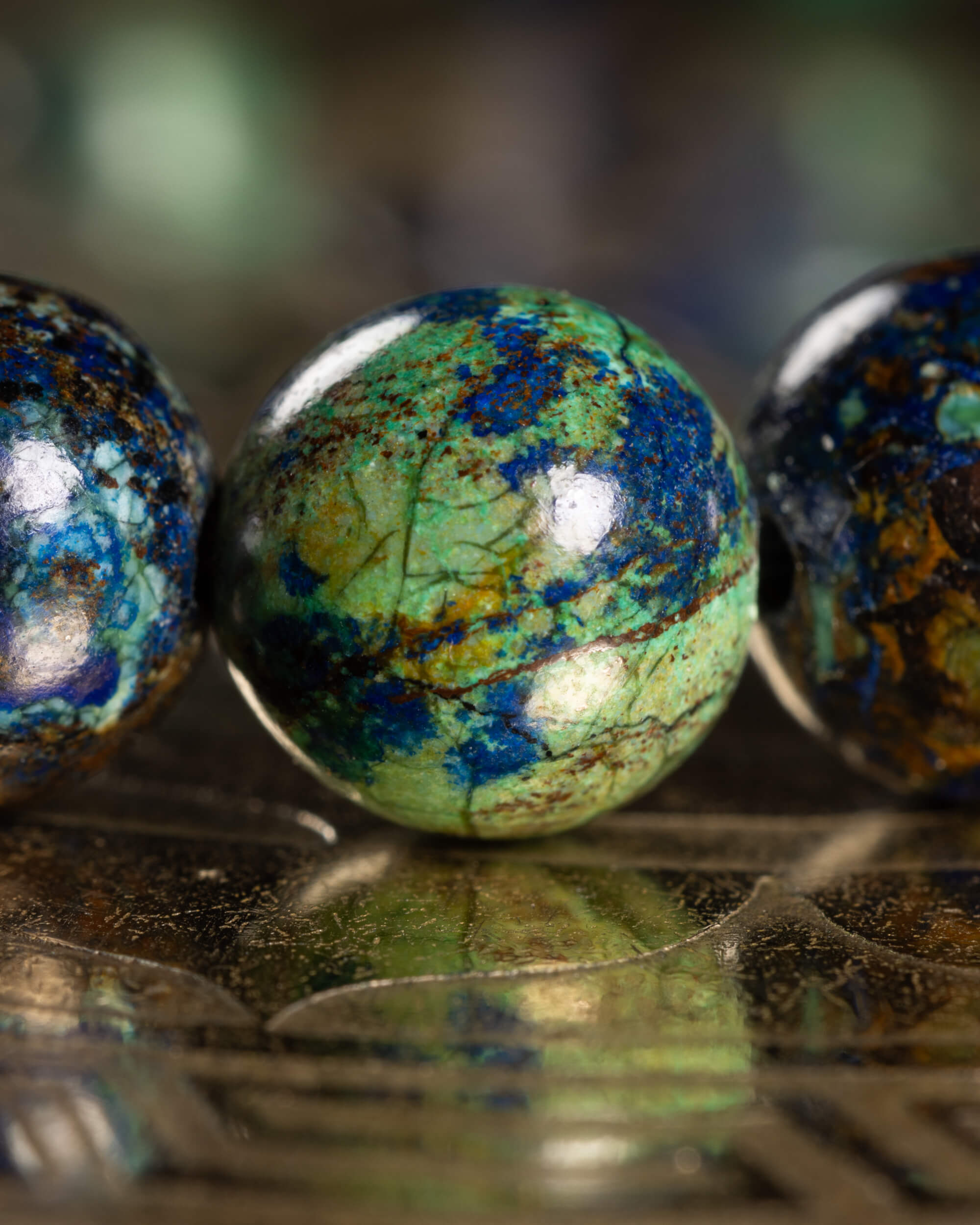 Pulsera de Crisocola 💚🗣️🦚 (8 mm) Comunicación, Sabiduría y Compasión