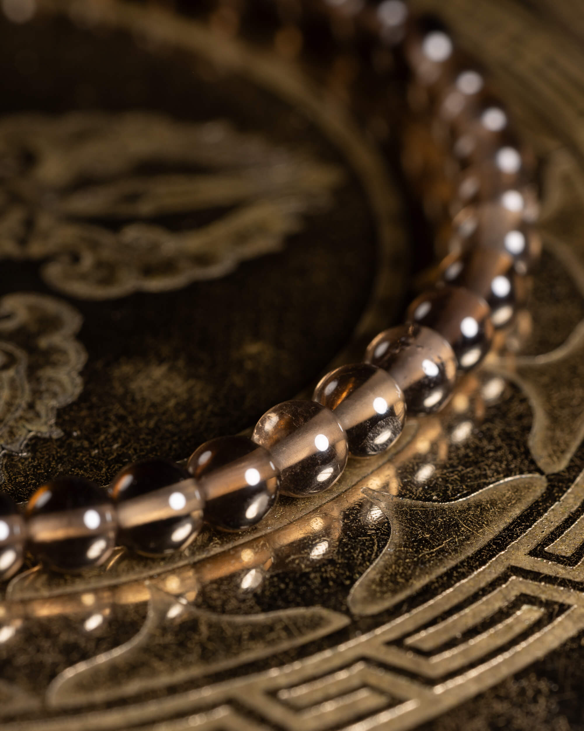 Pulsera de Cuarzo Ahumado 4 mm - Estabilidad y Base Suave