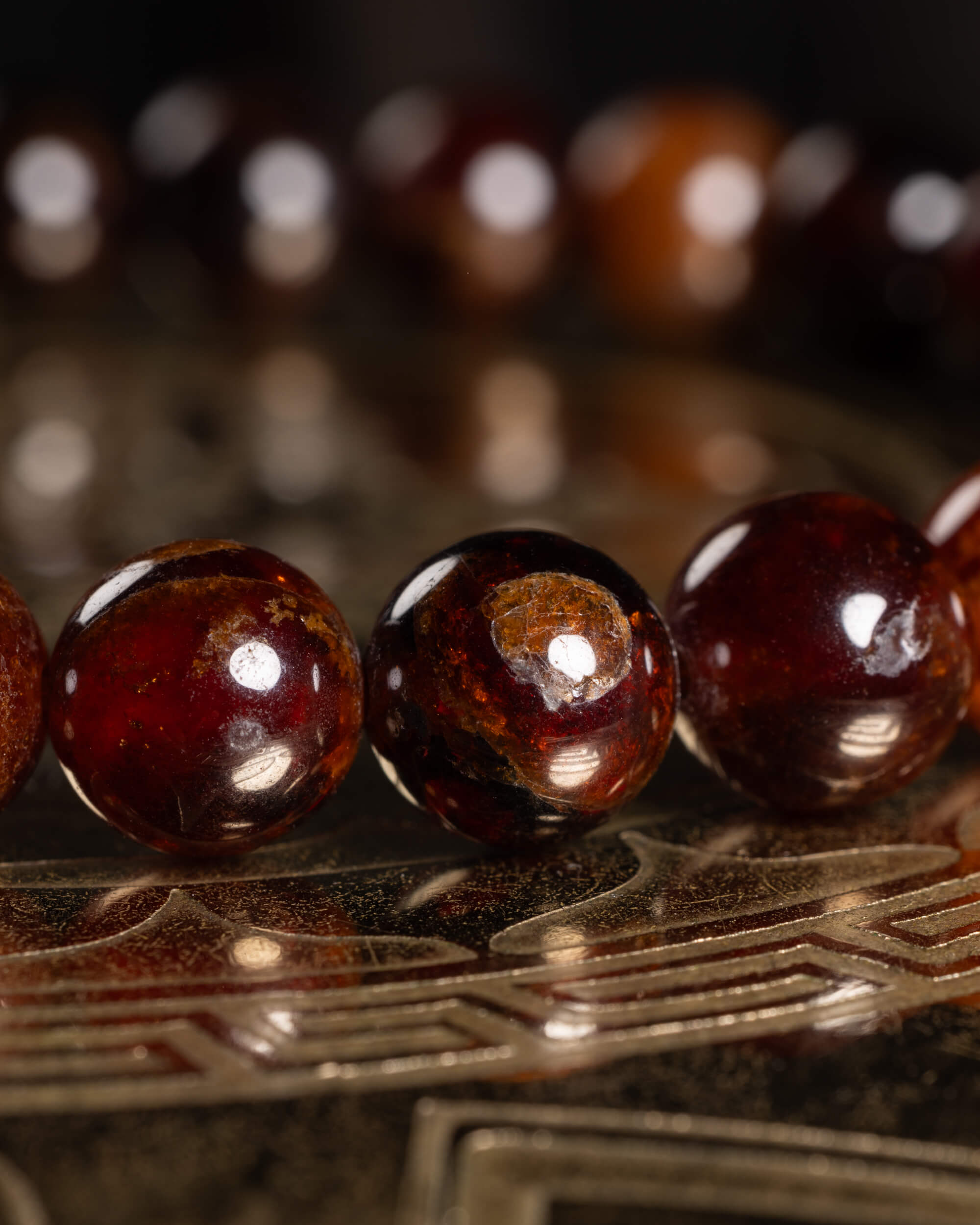 Pulsera de Granate Espesartina 8 mm - Deseo y Poder Personal