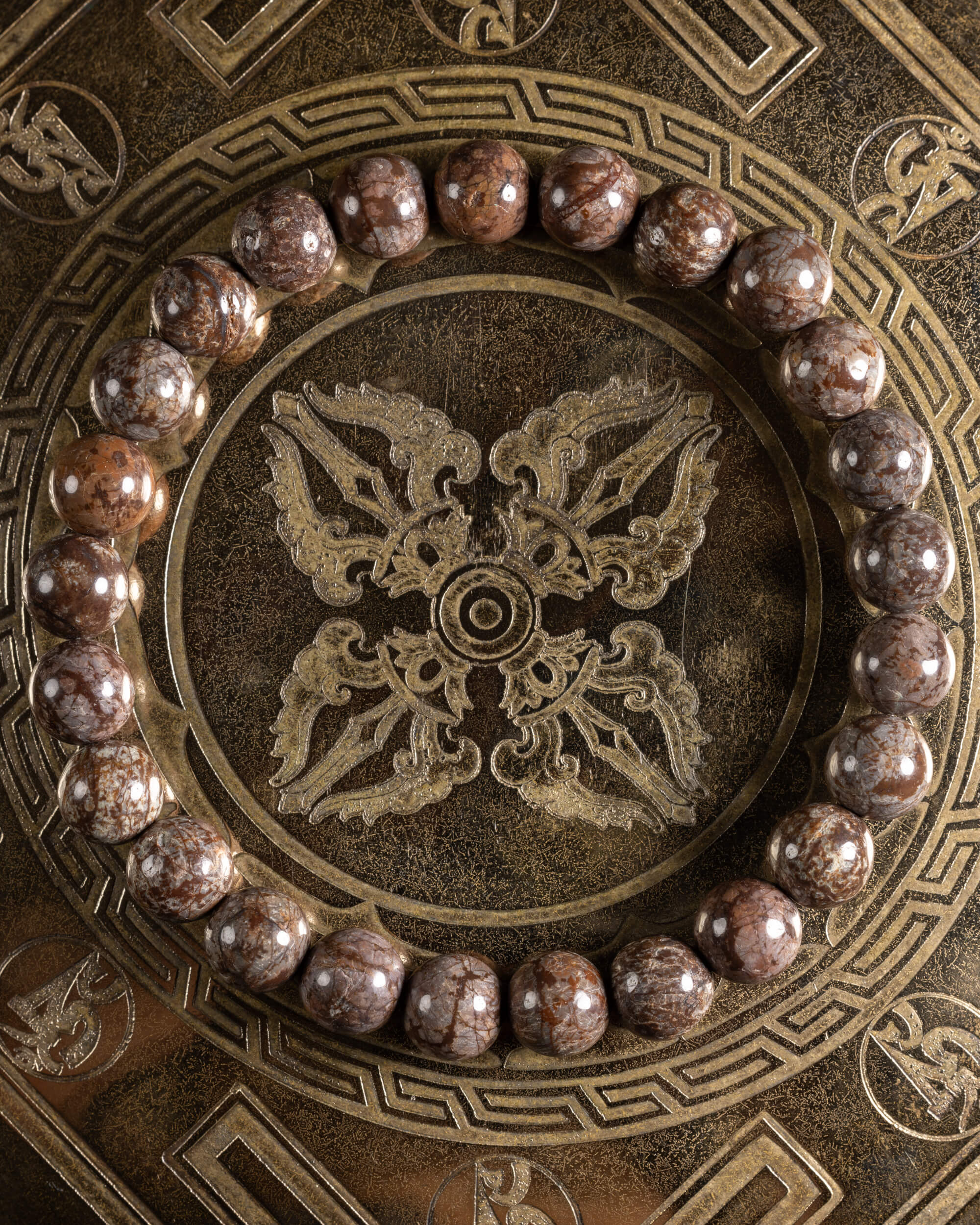 Pulsera de Obsidiana Copo de Nieve Café 8 mm - Limpieza y Arraigo Cálido