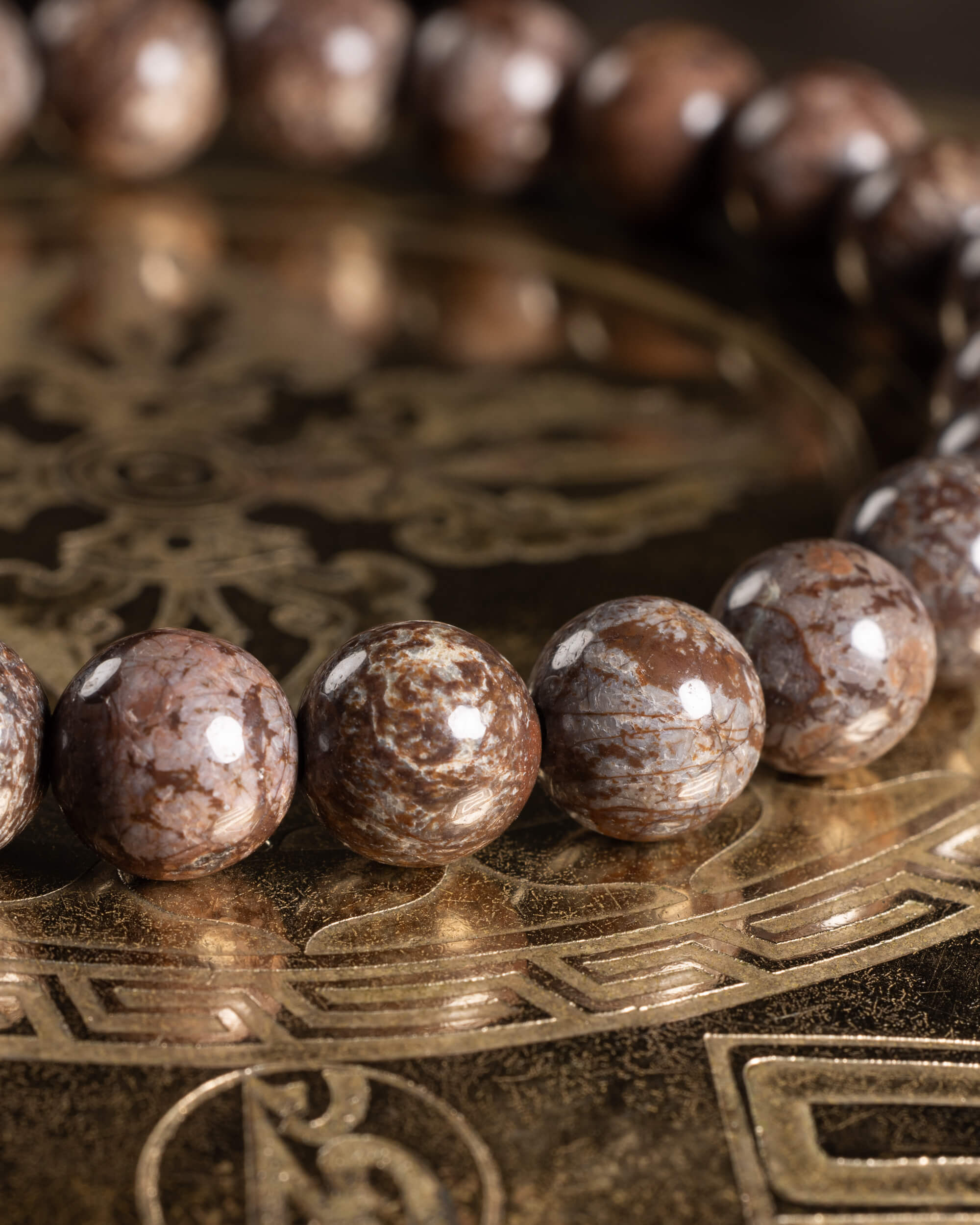 Pulsera de Obsidiana Copo de Nieve Café 8 mm - Limpieza y Arraigo Cálido