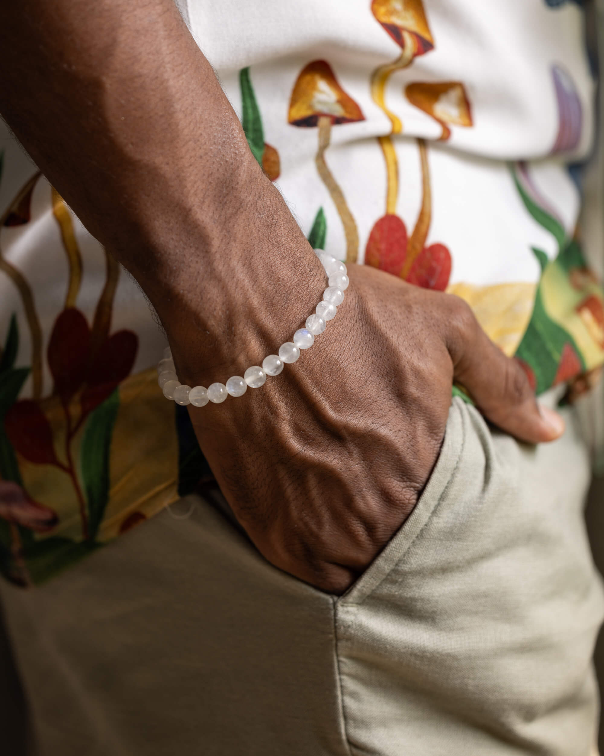 Pulsera de Piedra Luna (7 mm)