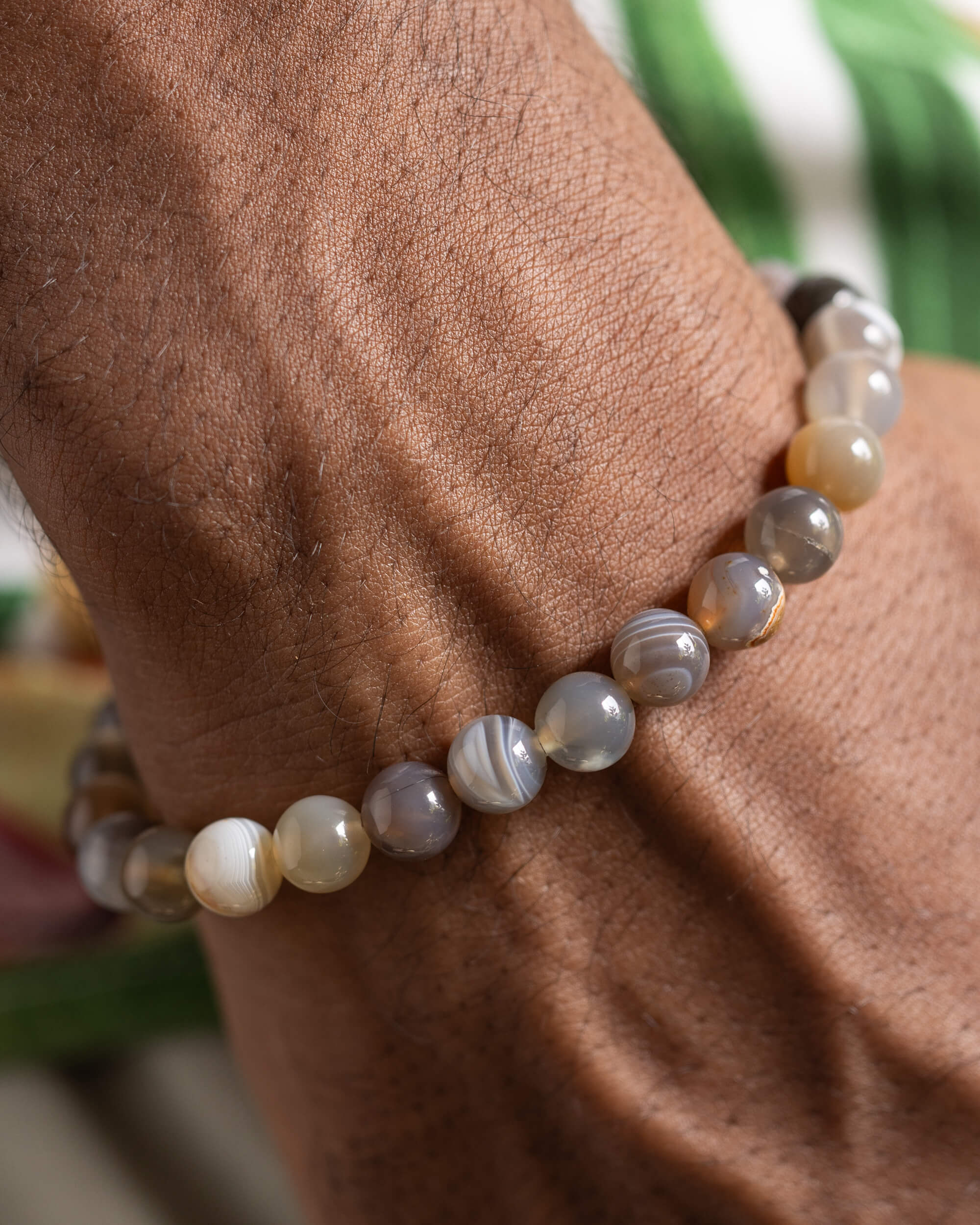 Pulsera de Ágata Botsuana 8 mm - Consuelo y Serenidad Emocional