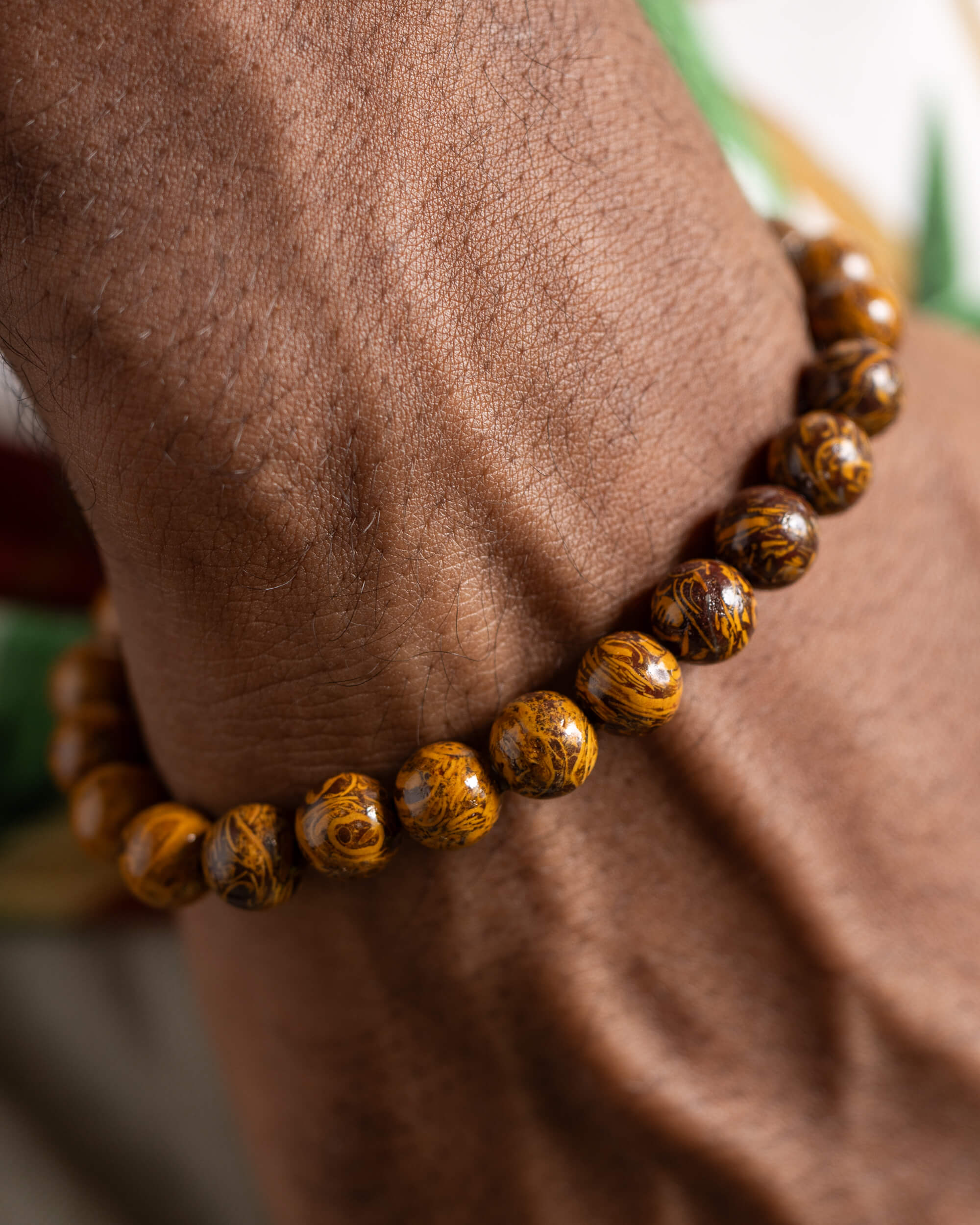 Pulsera de Jaspe Piel de Elefante 8 mm - Presencia y Raíz