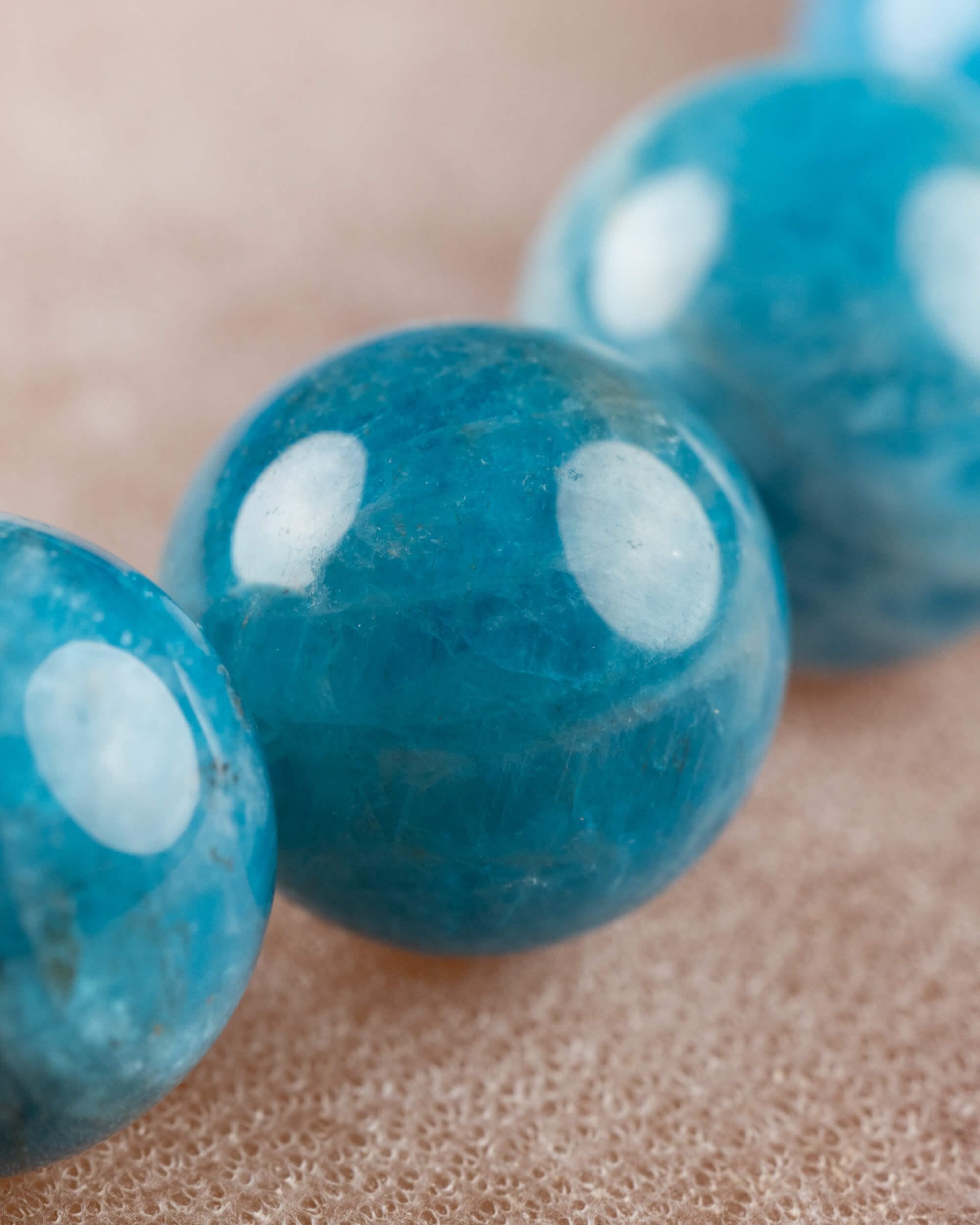 Pulsera de Apatita Azul 8 mm - Expresión Clara