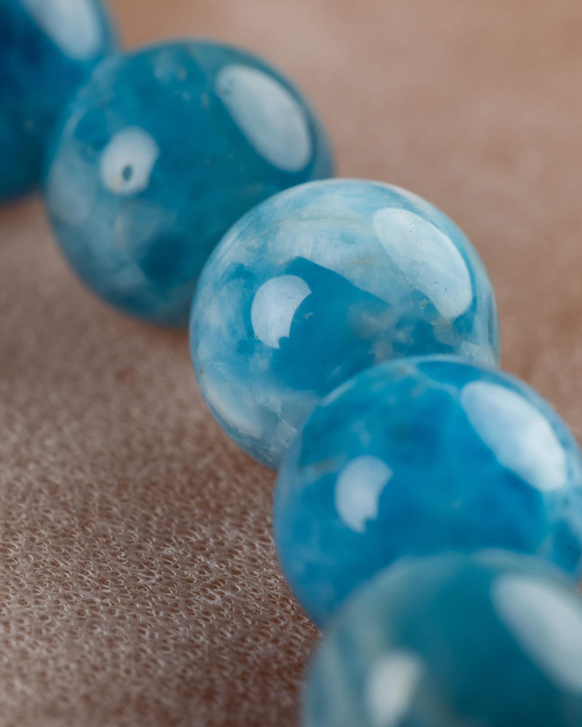 Pulsera de Apatita Azul 8 mm - Expresión Clara